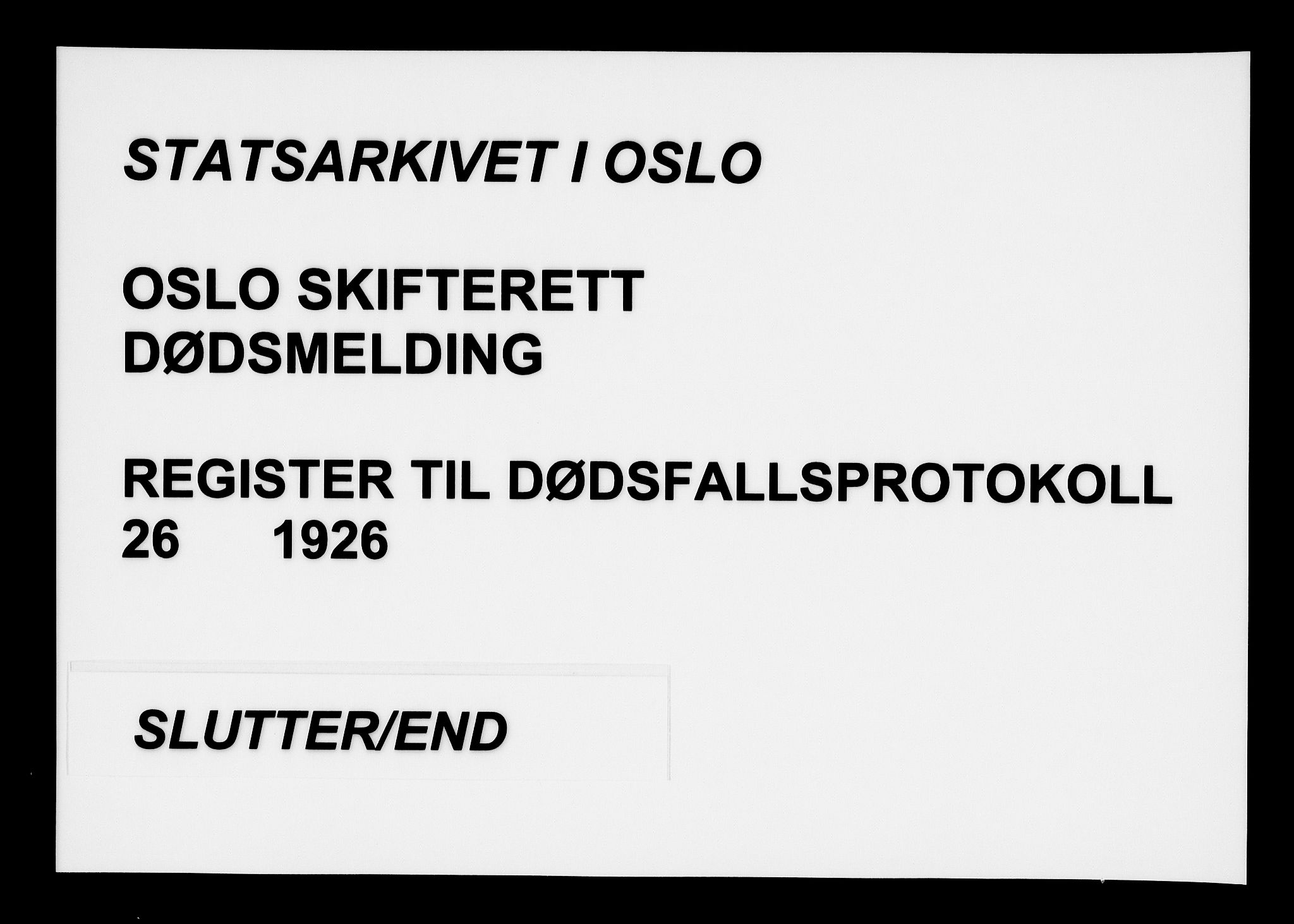 Oslo skifterett, AV/SAO-A-10383/F/Fa/Faa/L0026: Navneregister, 1926