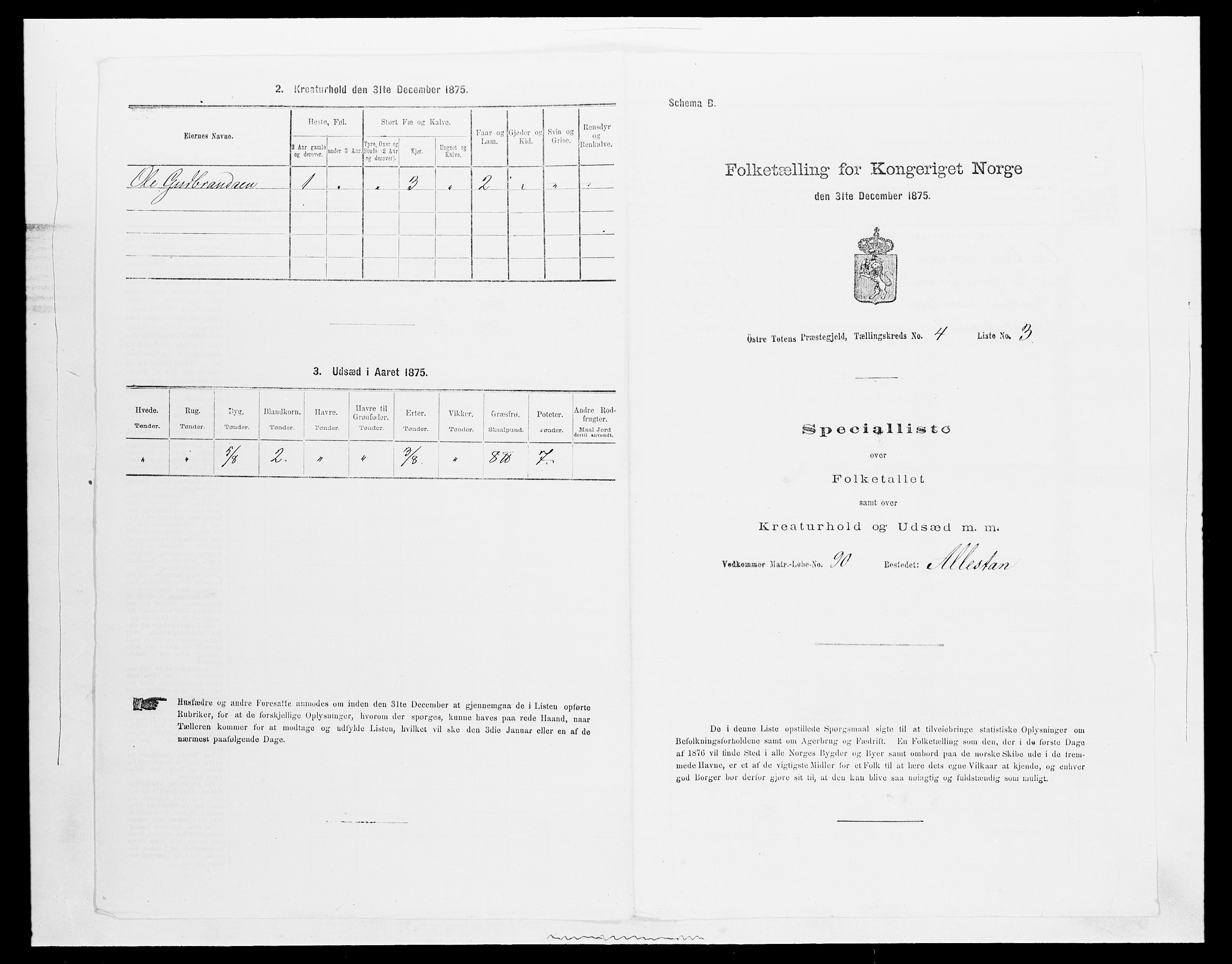 SAH, Folketelling 1875 for 0528P Østre Toten prestegjeld, 1875, s. 759