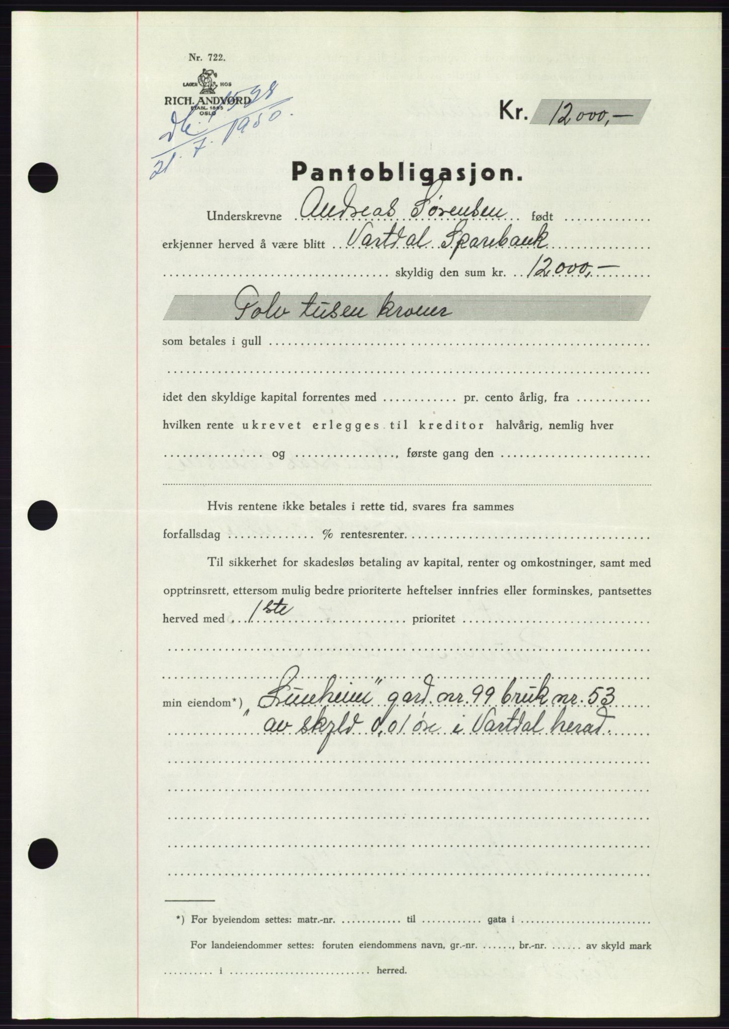 Søre Sunnmøre sorenskriveri, AV/SAT-A-4122/1/2/2C/L0119: Pantebok nr. 7B, 1950-1951, Dagboknr: 1528/1950