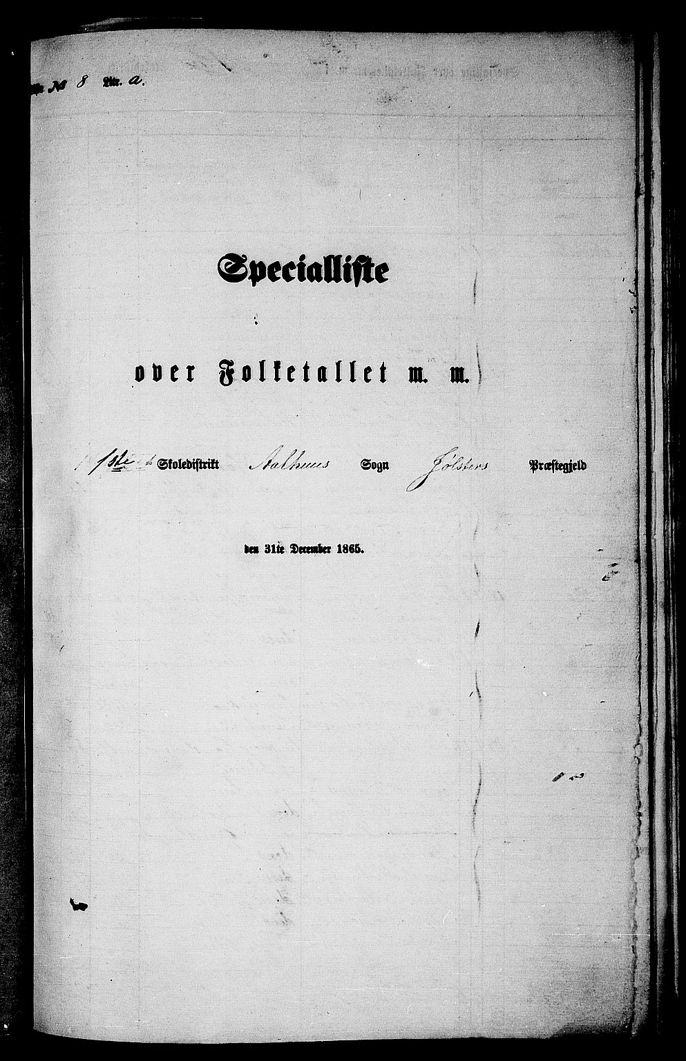 RA, Folketelling 1865 for 1431P Jølster prestegjeld, 1865, s. 92