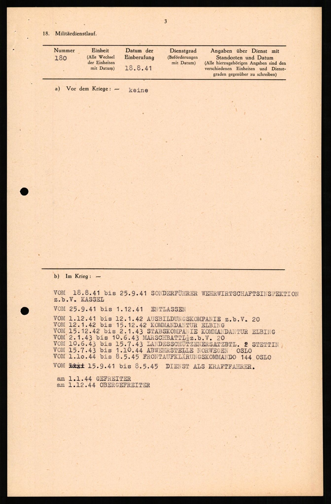 Forsvaret, Forsvarets overkommando II, AV/RA-RAFA-3915/D/Db/L0014: CI Questionaires. Tyske okkupasjonsstyrker i Norge. Tyskere., 1945-1946, s. 245