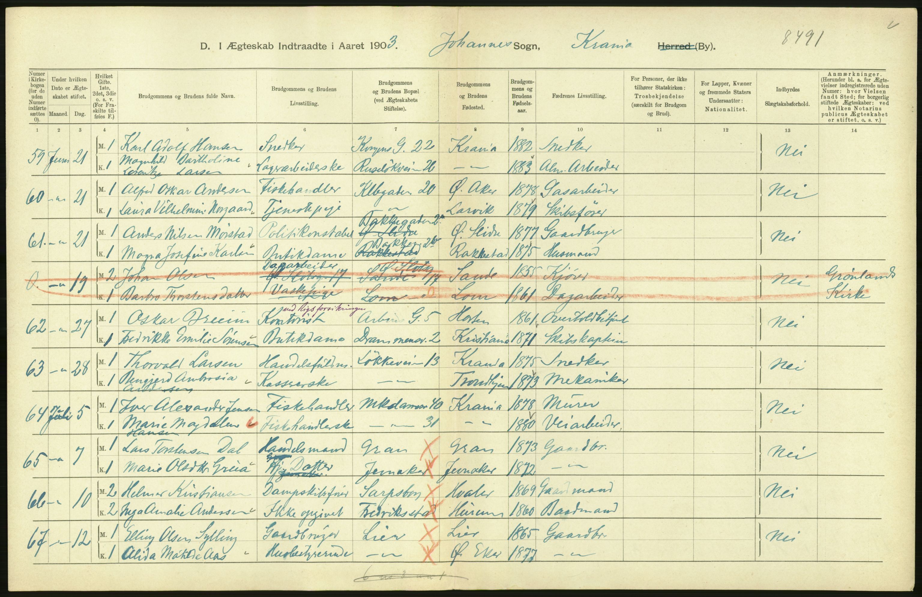 Statistisk sentralbyrå, Sosiodemografiske emner, Befolkning, AV/RA-S-2228/D/Df/Dfa/Dfaa/L0004: Kristiania: Gifte, døde, 1903, s. 554