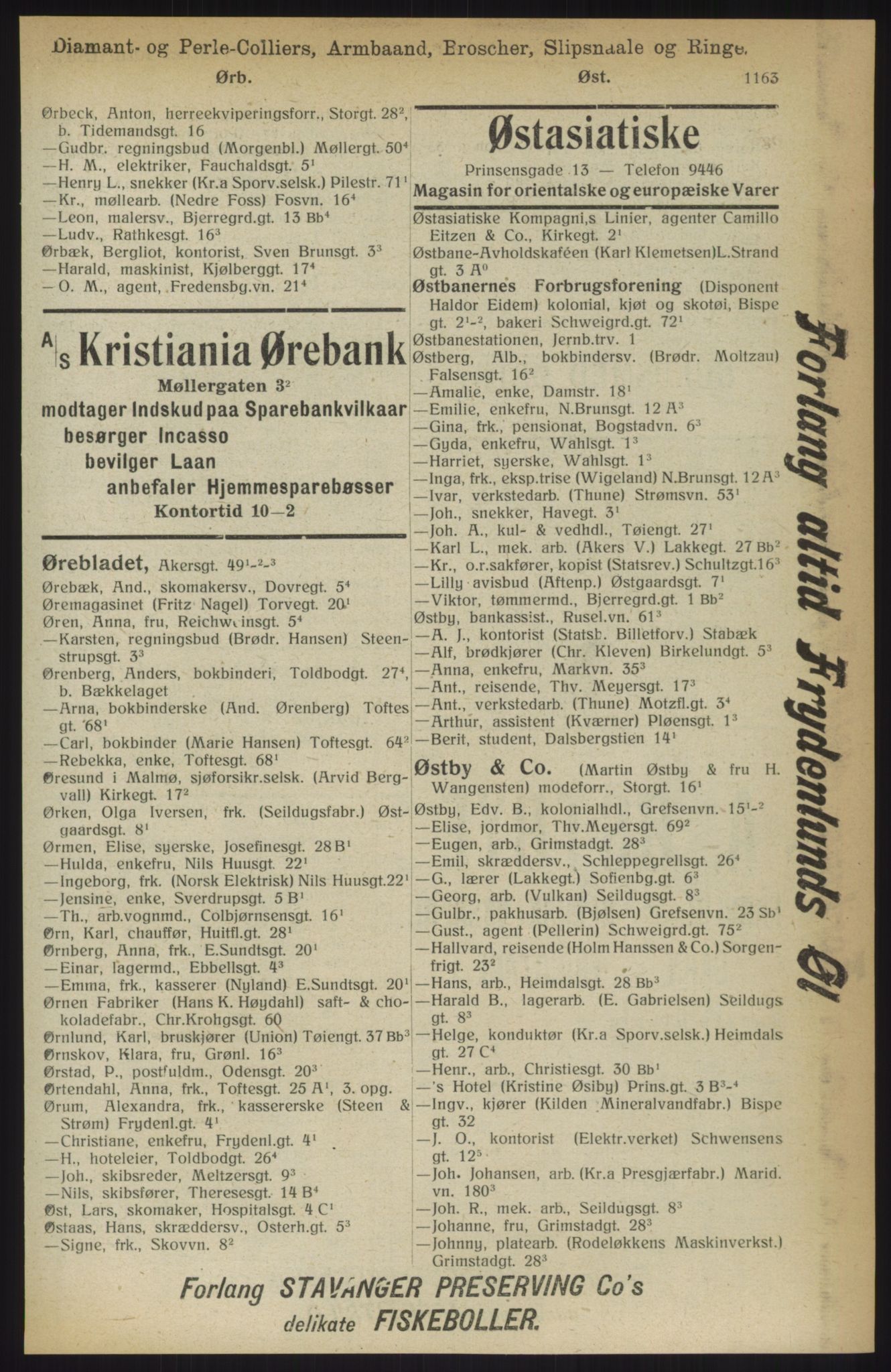 Kristiania/Oslo adressebok, PUBL/-, 1914, s. 1163