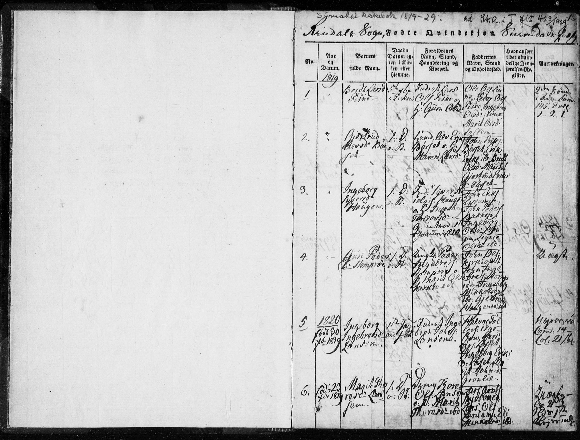 Ministerialprotokoller, klokkerbøker og fødselsregistre - Møre og Romsdal, SAT/A-1454/595/L1041: Ministerialbok nr. 595A03, 1819-1829, s. 0-1