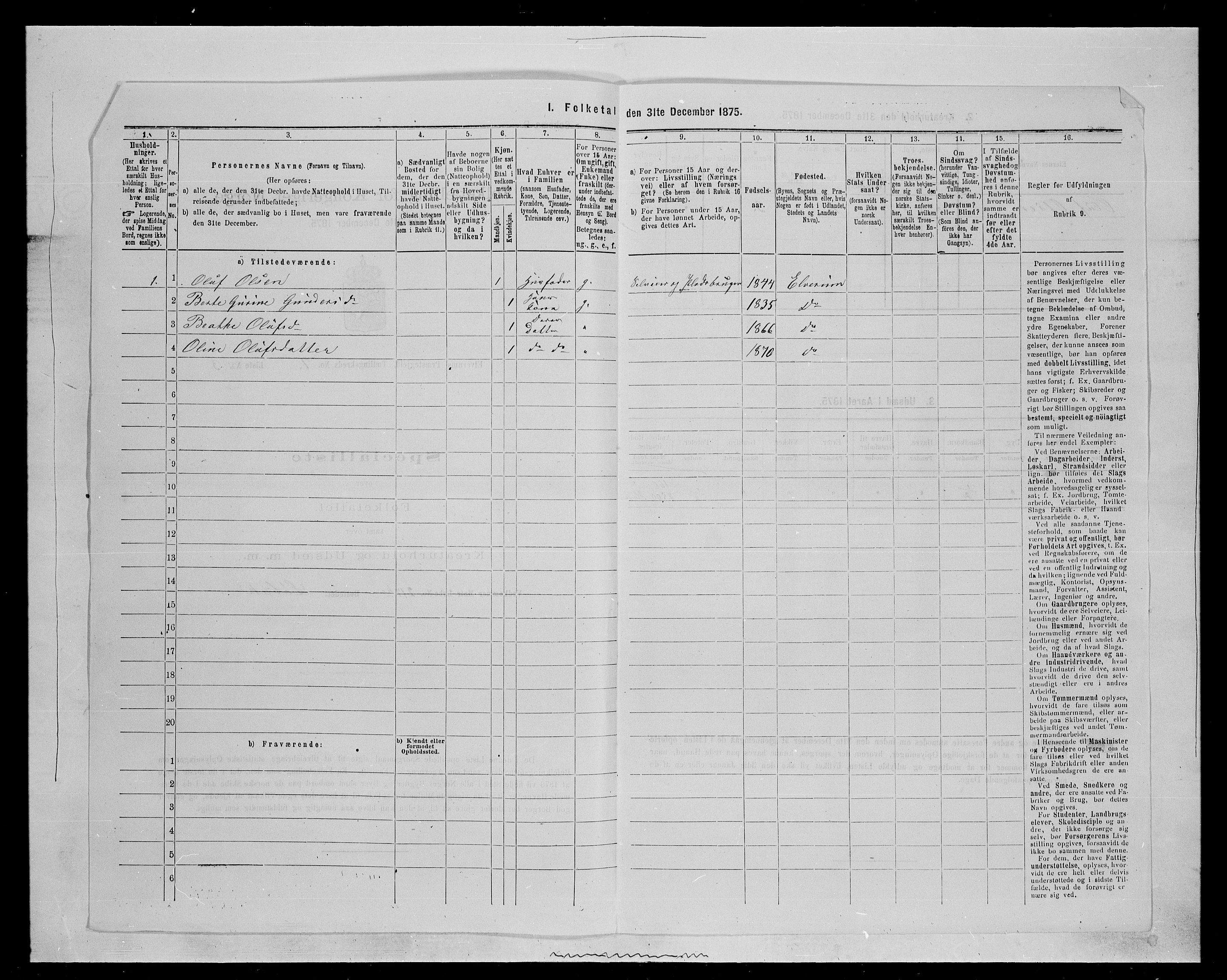 SAH, Folketelling 1875 for 0427P Elverum prestegjeld, 1875, s. 1489