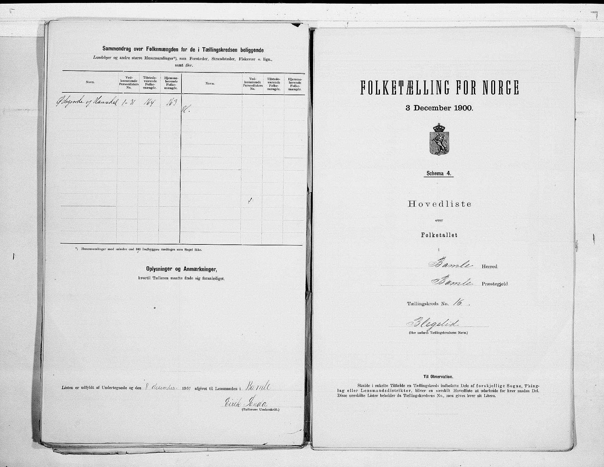 SAKO, Folketelling 1900 for 0814 Bamble herred, 1900, s. 34