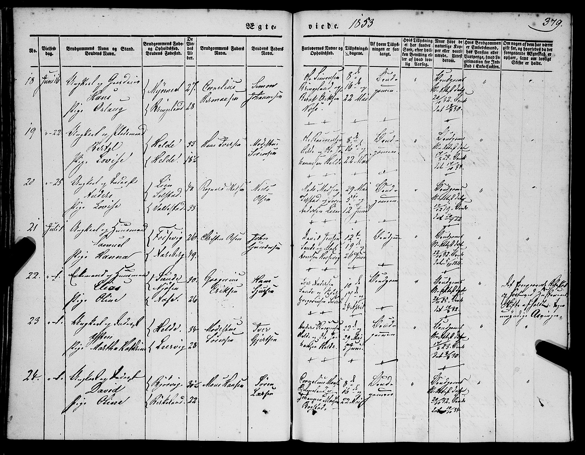 Gaular sokneprestembete, AV/SAB-A-80001/H/Haa: Ministerialbok nr. A 4II, 1841-1859, s. 379