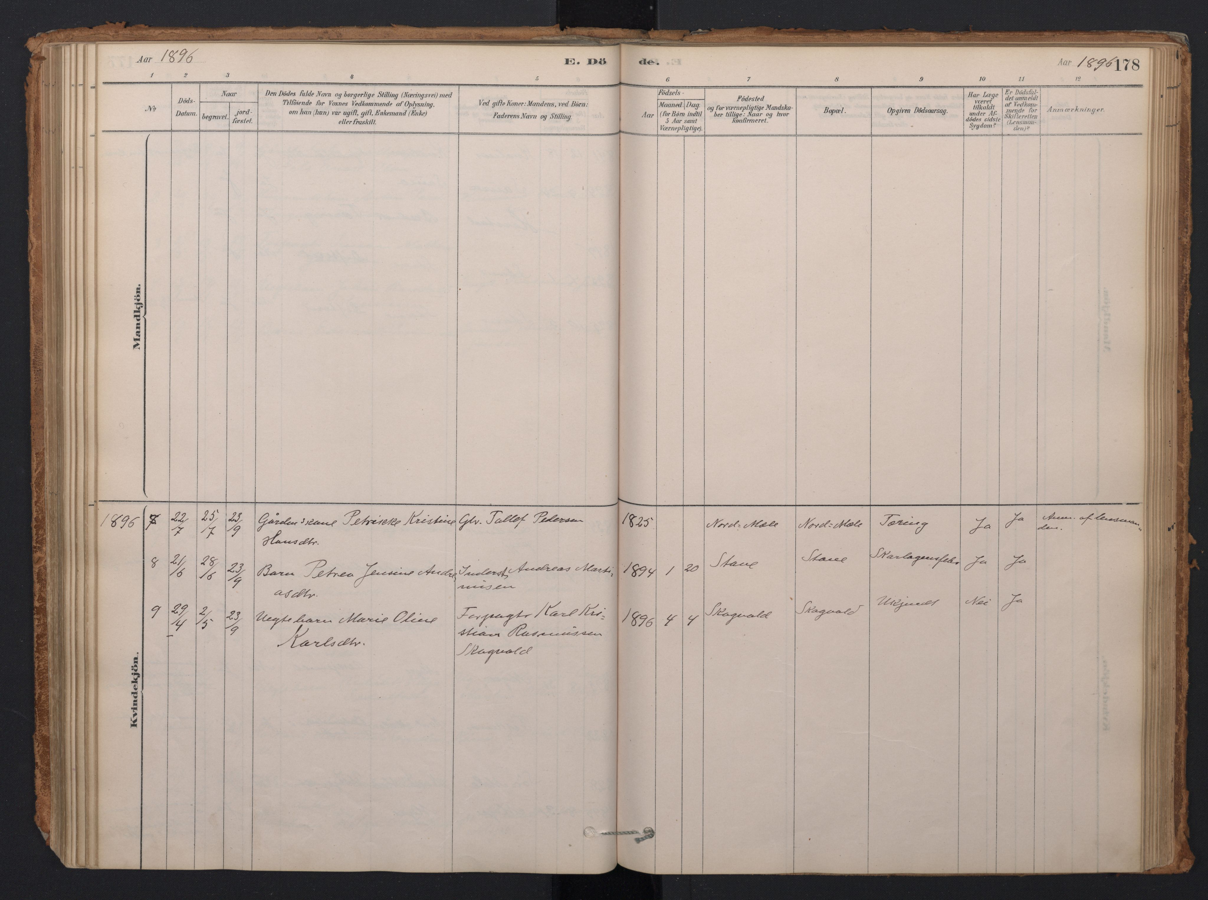Ministerialprotokoller, klokkerbøker og fødselsregistre - Nordland, AV/SAT-A-1459/897/L1399: Ministerialbok nr. 897A06, 1881-1896, s. 178