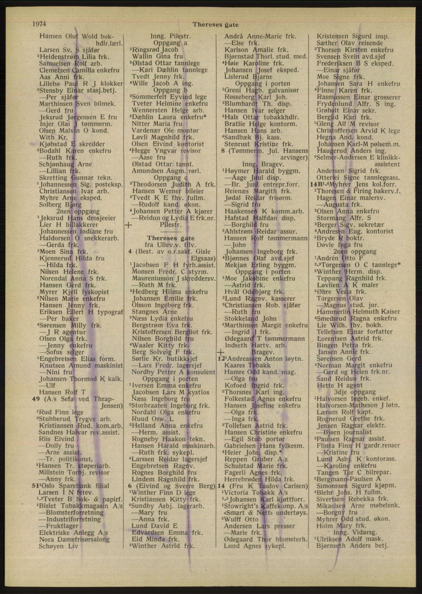 Kristiania/Oslo adressebok, PUBL/-, 1947, s. 1974