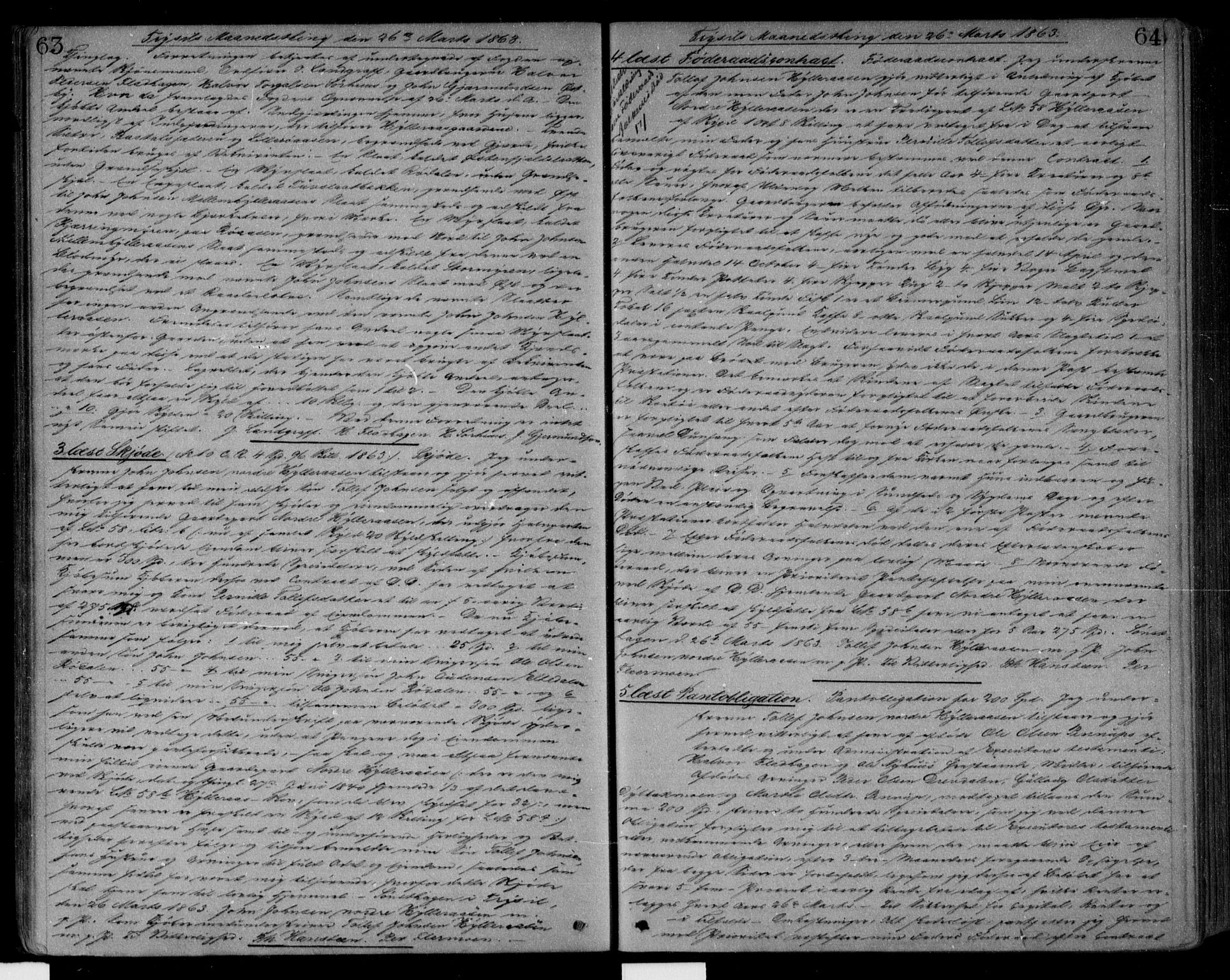 Sør-Østerdal sorenskriveri, SAH/TING-018/H/Hb/Hba/L0011: Pantebok nr. 11, 1863-1865, s. 63-64