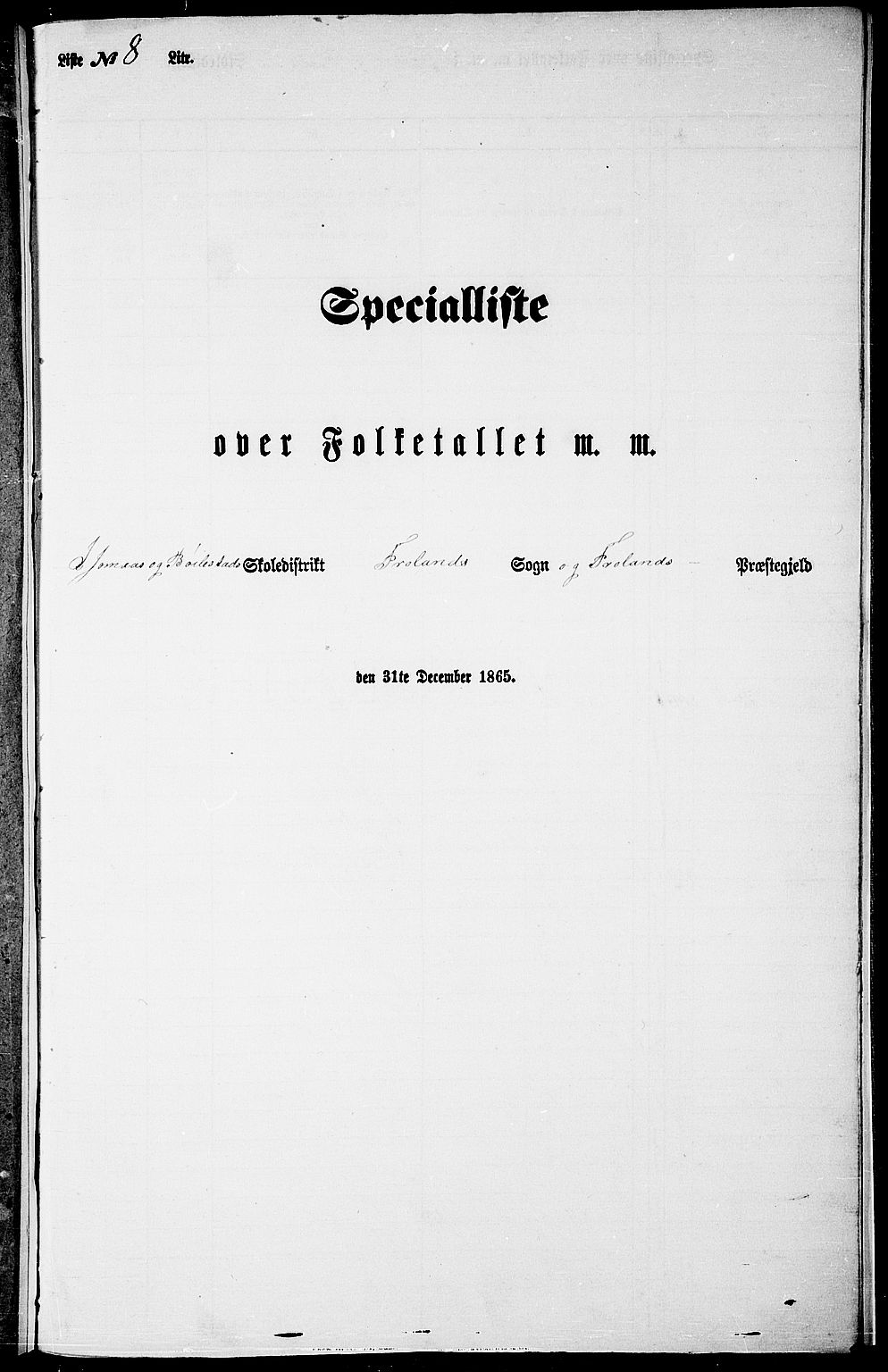 RA, Folketelling 1865 for 0919P Froland prestegjeld, 1865, s. 90