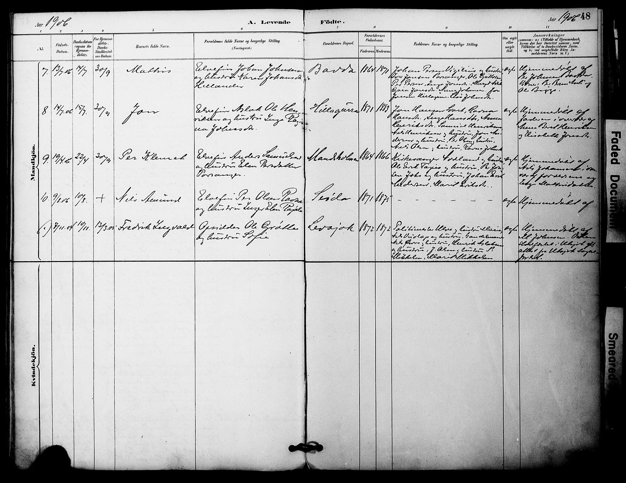 Nesseby sokneprestkontor, AV/SATØ-S-1330/H/Ha/L0005kirke: Ministerialbok nr. 5, 1885-1906, s. 48
