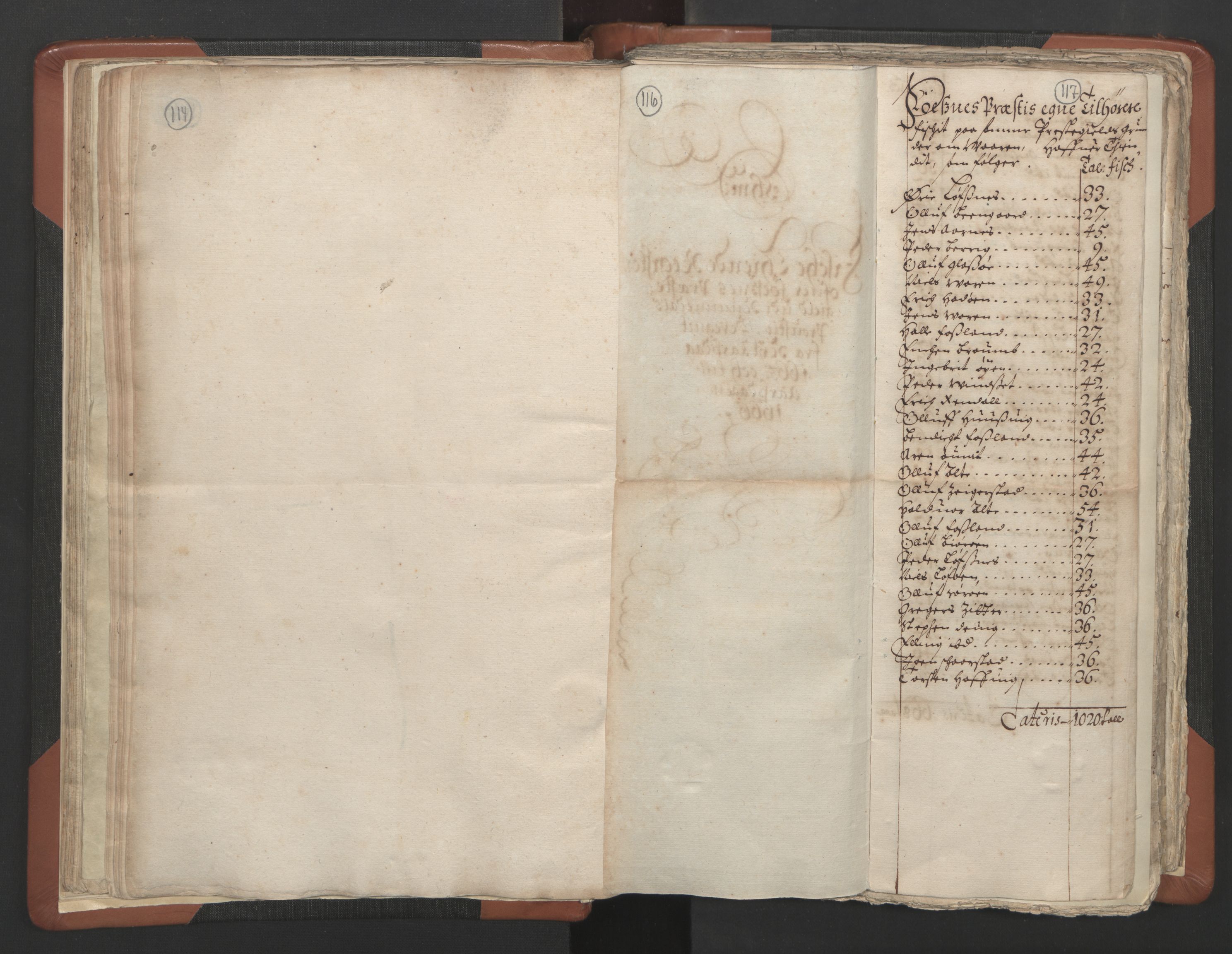 RA, Sogneprestenes manntall 1664-1666, nr. 34: Namdal prosti, 1664-1666, s. 116-117