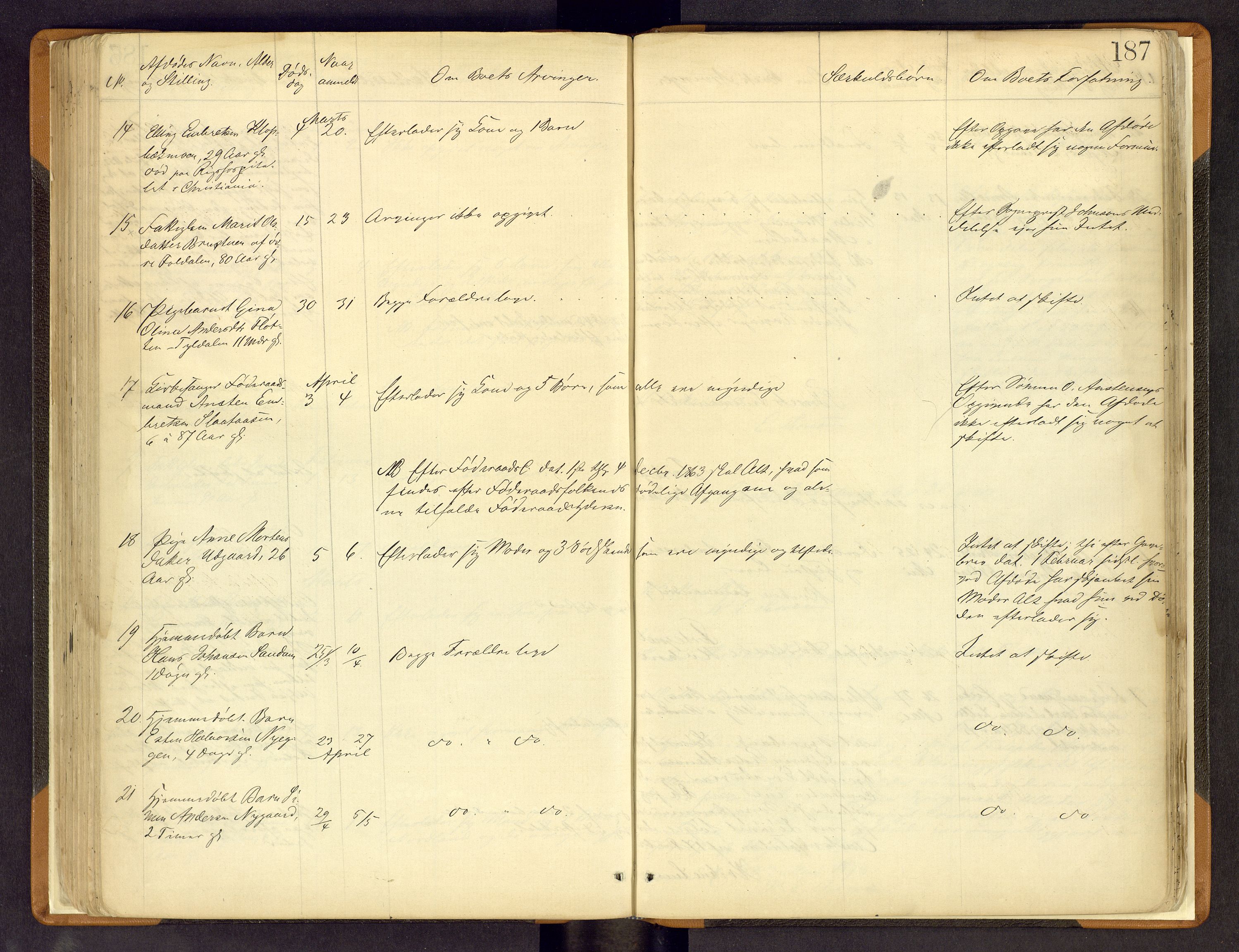 Nord-Østerdal tingrett, AV/SAH-TING-020/H/Hi/L0002/0002: Forskjellig vedrørende tinglysing / Korrigering av grunnboka hvor hjemmelshaver mangler, er død m.v., 1863-1875, s. 187