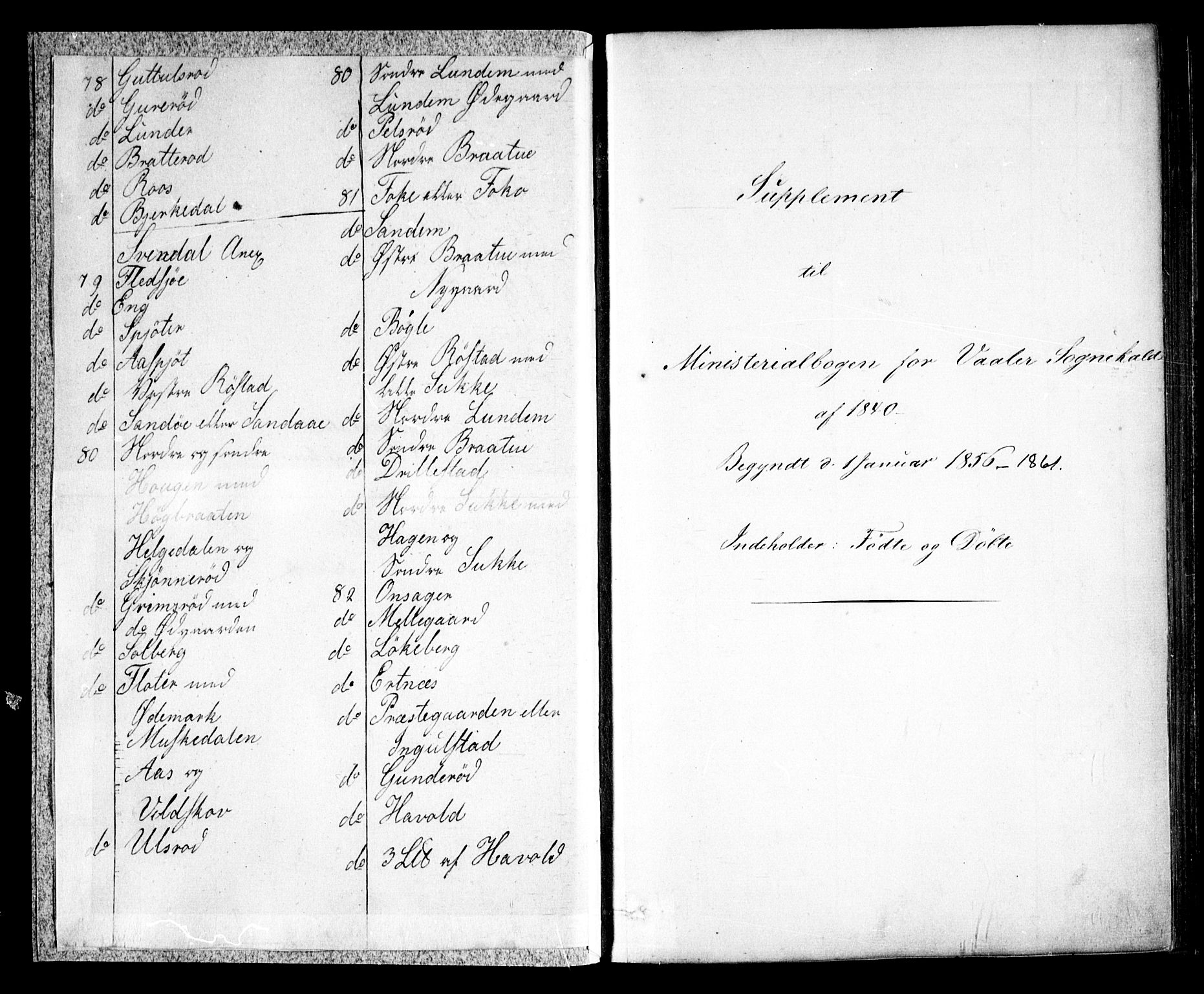 Våler prestekontor Kirkebøker, AV/SAO-A-11083/F/Fa/L0007: Ministerialbok nr. I 7, 1856-1861
