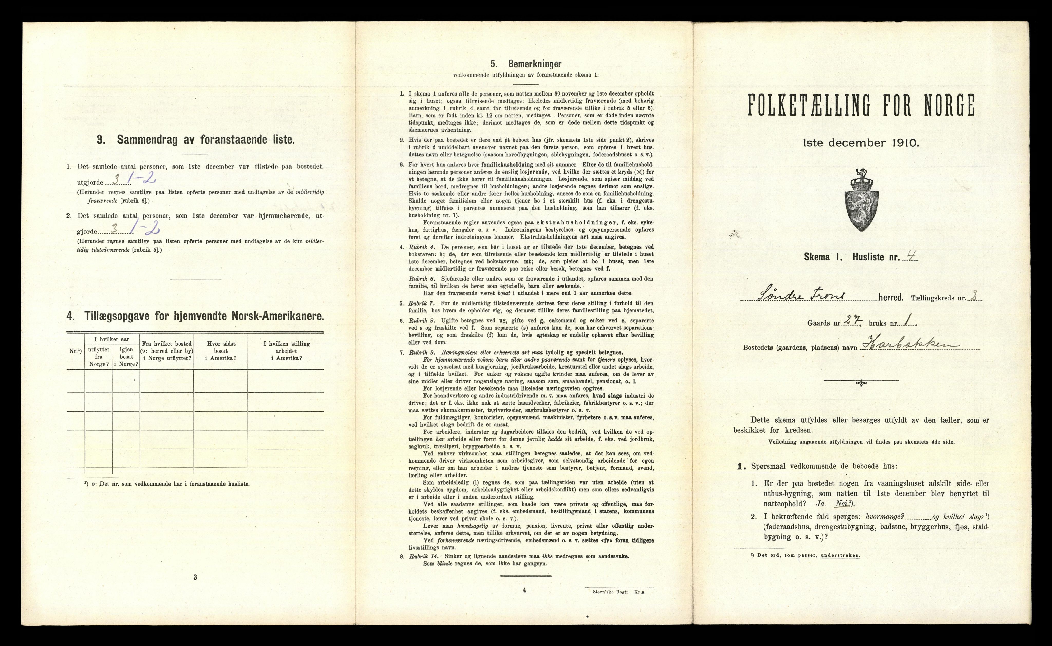 RA, Folketelling 1910 for 0519 Sør-Fron herred, 1910, s. 162