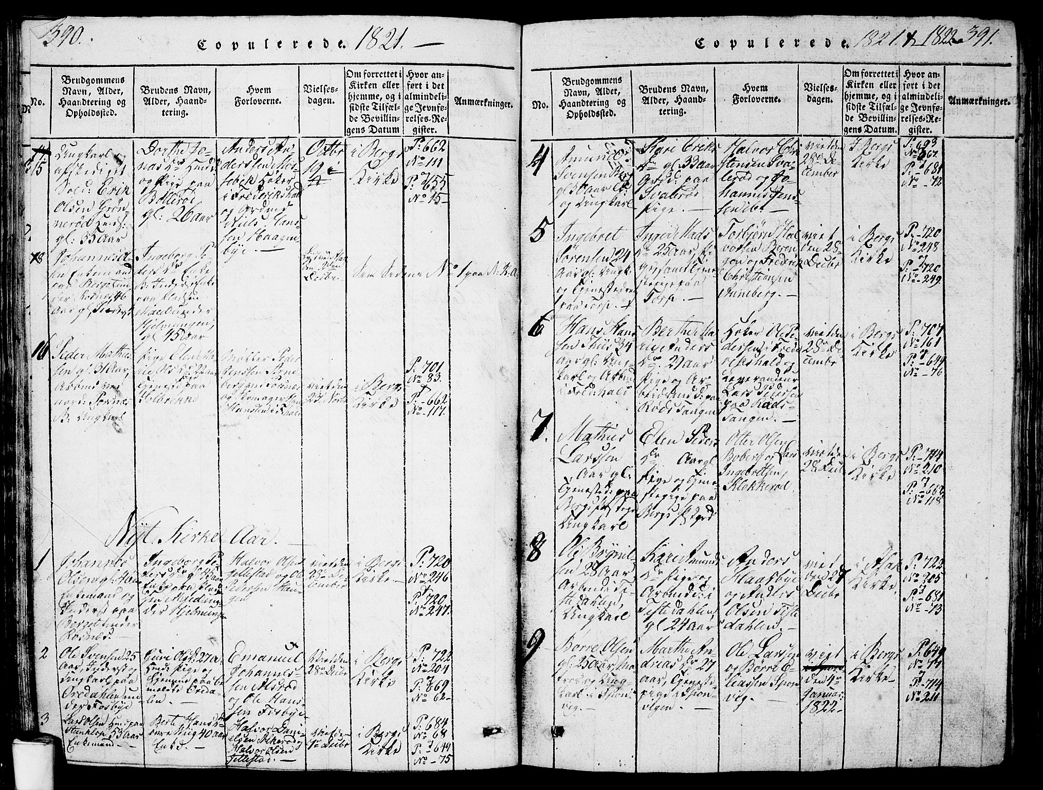 Berg prestekontor Kirkebøker, AV/SAO-A-10902/G/Ga/L0001: Klokkerbok nr. I 1, 1815-1832, s. 390-391