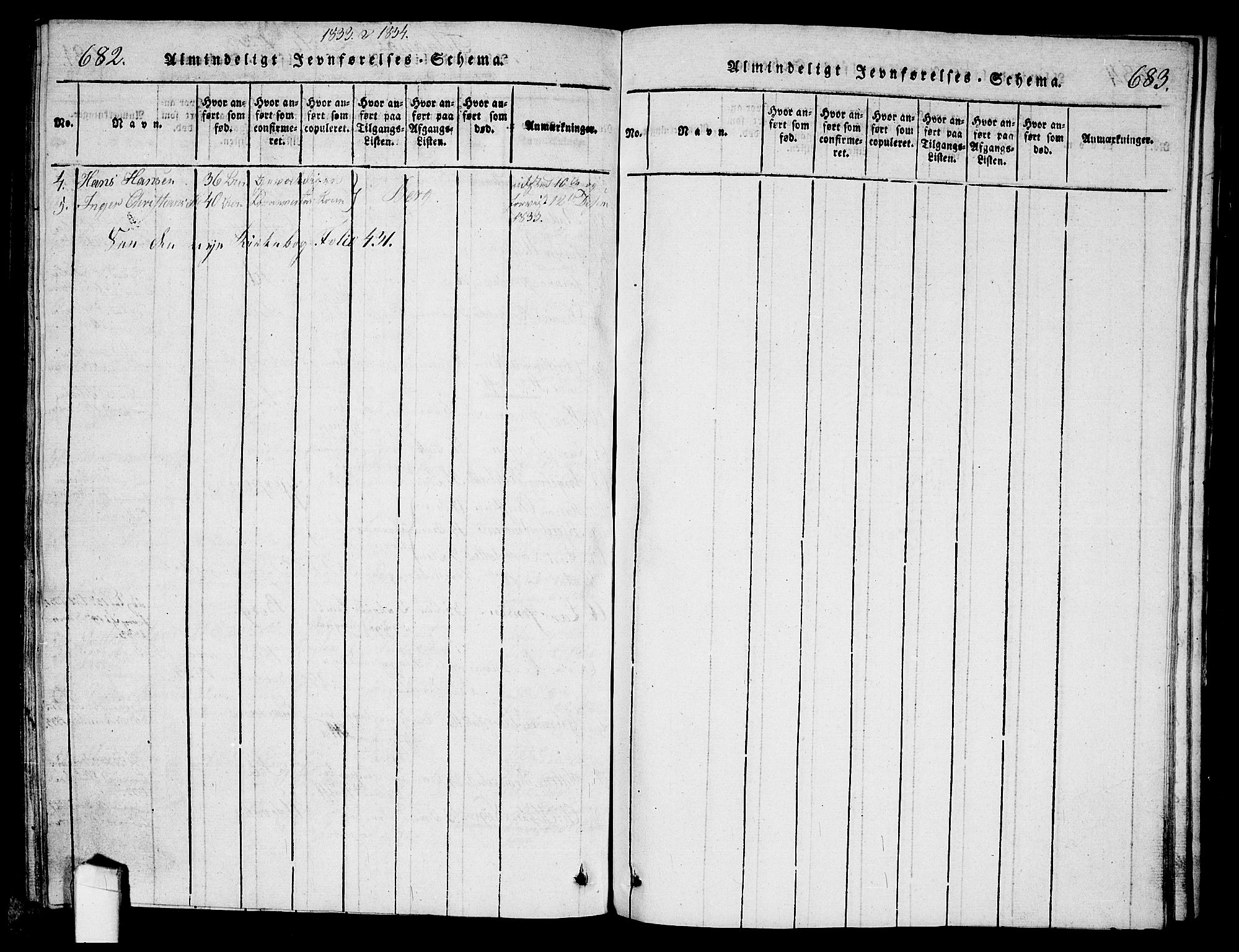 Halden prestekontor Kirkebøker, AV/SAO-A-10909/G/Ga/L0001: Klokkerbok nr. 1, 1815-1833, s. 682-683