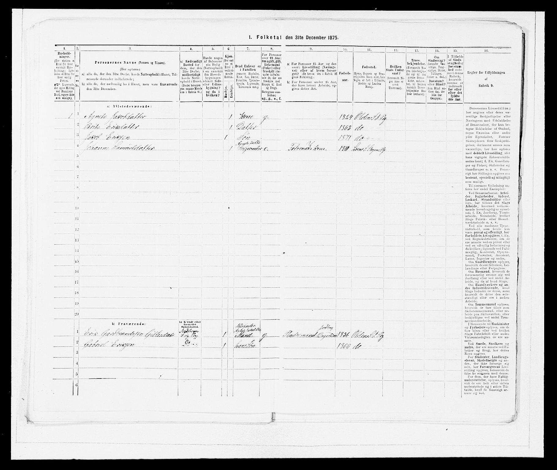 SAB, Folketelling 1875 for 1447P Innvik prestegjeld, 1875, s. 693