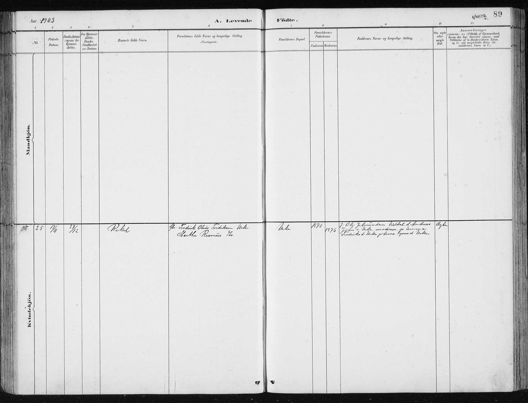 Ministerialprotokoller, klokkerbøker og fødselsregistre - Møre og Romsdal, AV/SAT-A-1454/515/L0215: Klokkerbok nr. 515C02, 1884-1906, s. 89
