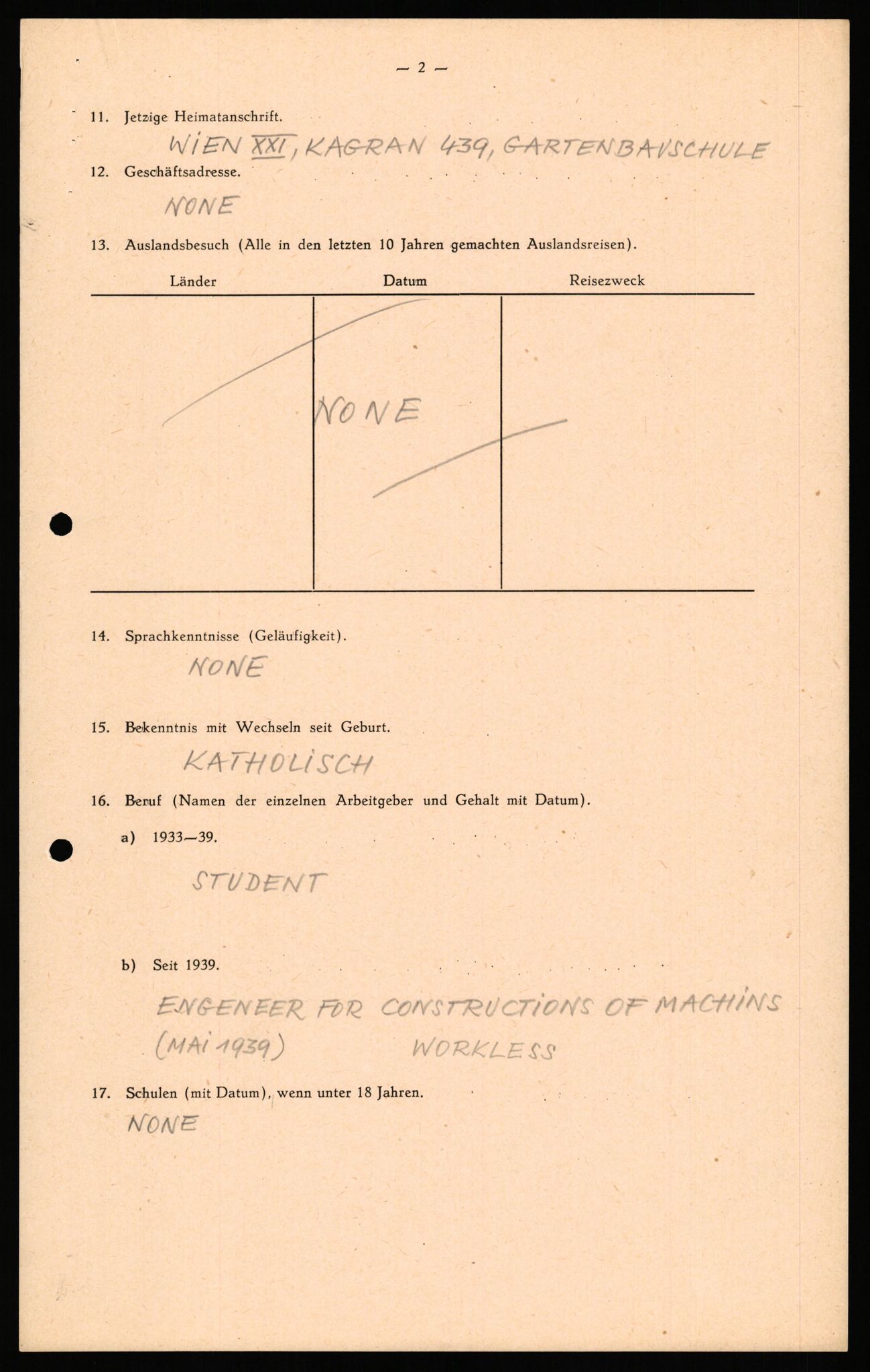 Forsvaret, Forsvarets overkommando II, AV/RA-RAFA-3915/D/Db/L0040: CI Questionaires. Tyske okkupasjonsstyrker i Norge. Østerrikere., 1945-1946, s. 453