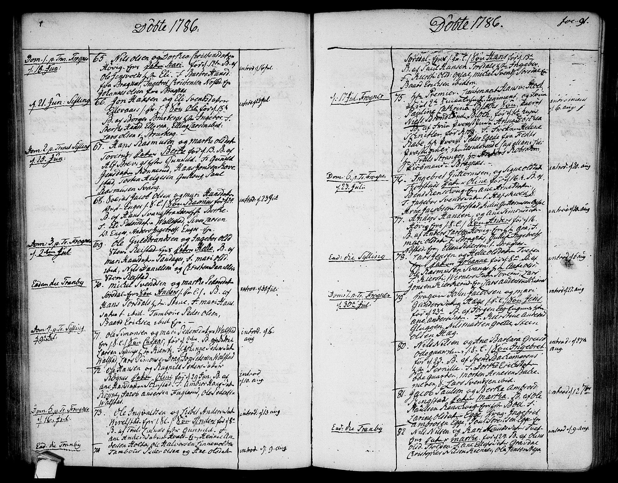 Lier kirkebøker, AV/SAKO-A-230/F/Fa/L0006: Ministerialbok nr. I 6, 1777-1794, s. 91