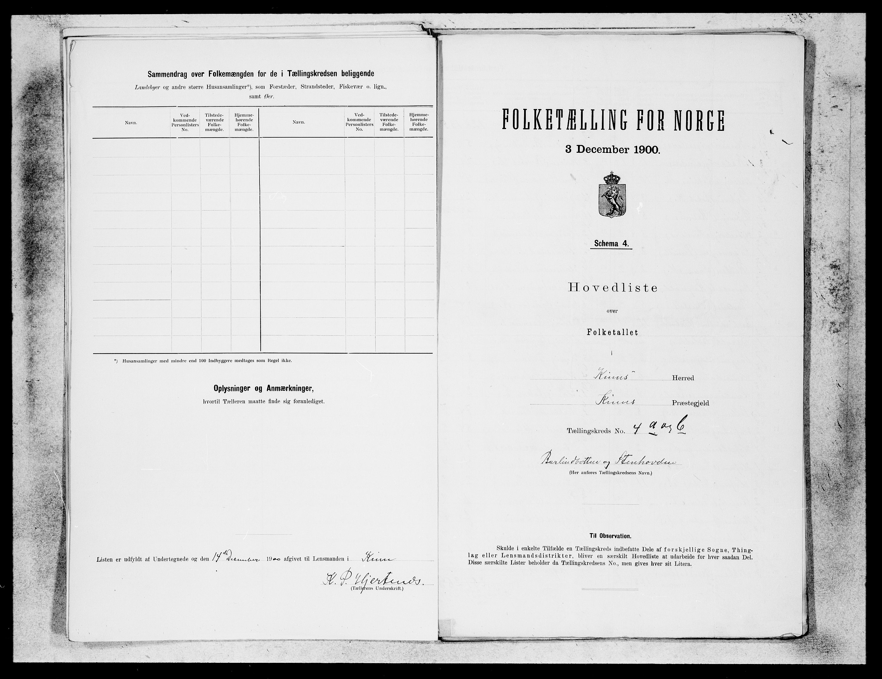 SAB, Folketelling 1900 for 1437 Kinn herred, 1900, s. 11