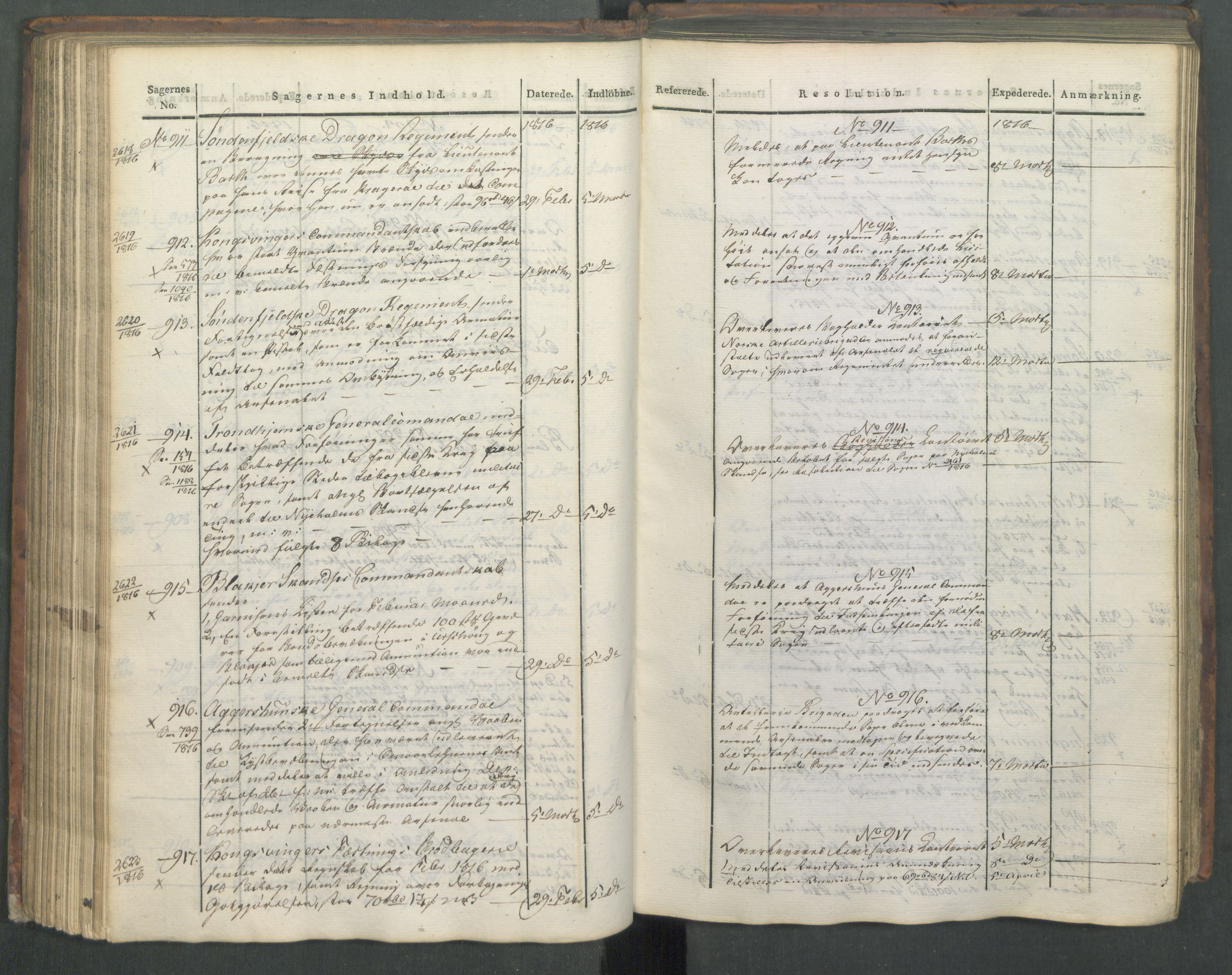 Armédepartementet, AV/RA-RAFA-3493/C/Ca/L0008: 6. Departements Journal, 1816