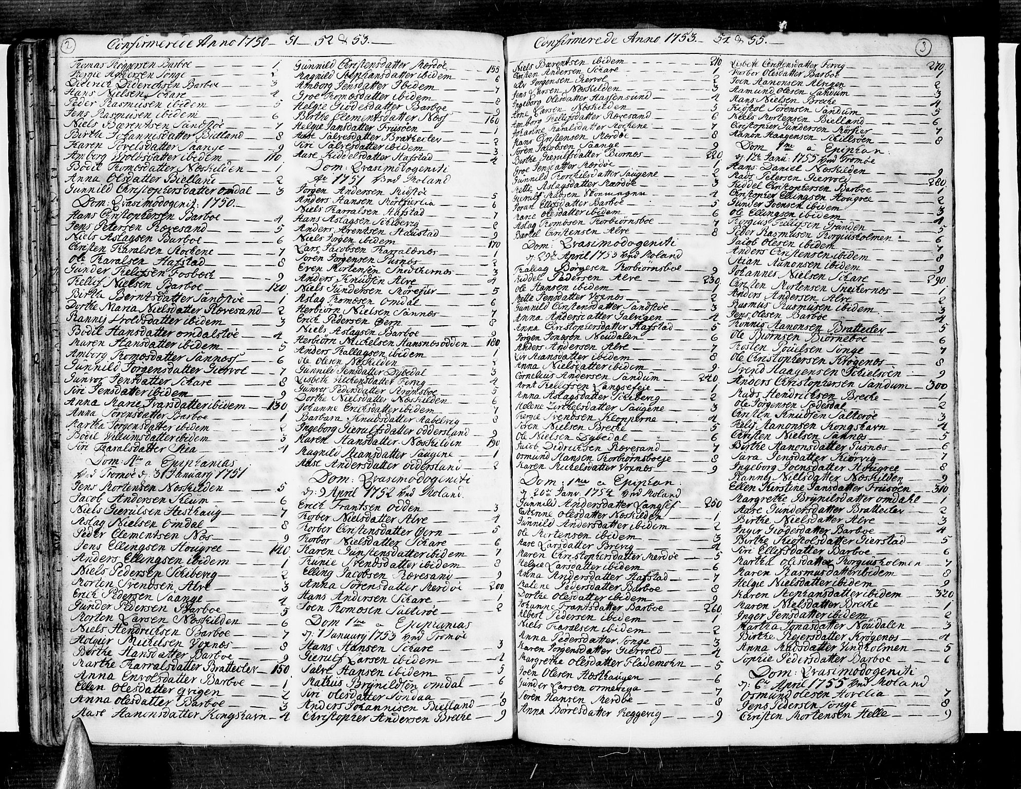 Tromøy sokneprestkontor, SAK/1111-0041/F/Fa/L0001: Ministerialbok nr. A 1, 1747-1793, s. 2-3