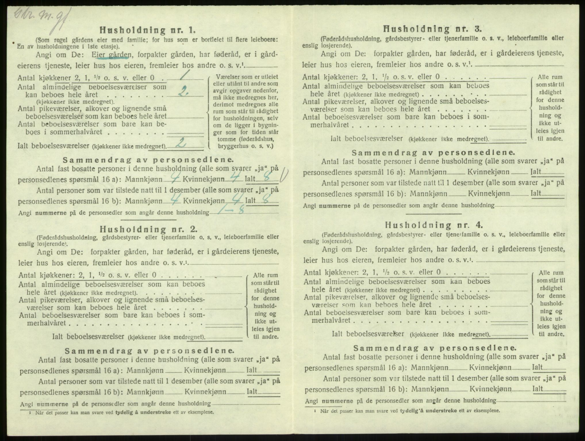 SAB, Folketelling 1920 for 1264 Austrheim herred, 1920, s. 521