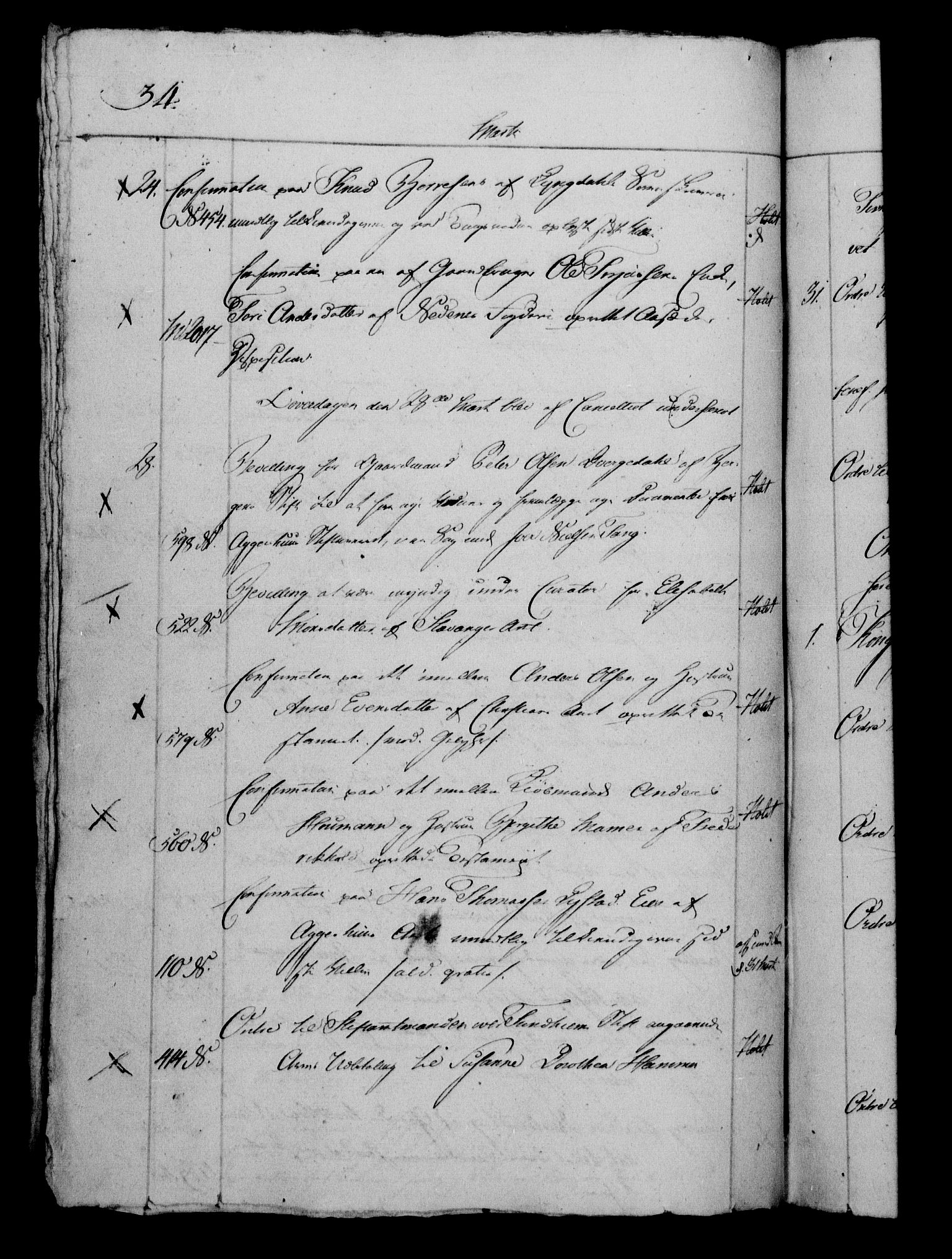 Danske Kanselli 1800-1814, RA/EA-3024/H/Hf/Hfb/Hfbc/L0013: Underskrivelsesbok m. register, 1812, s. 34
