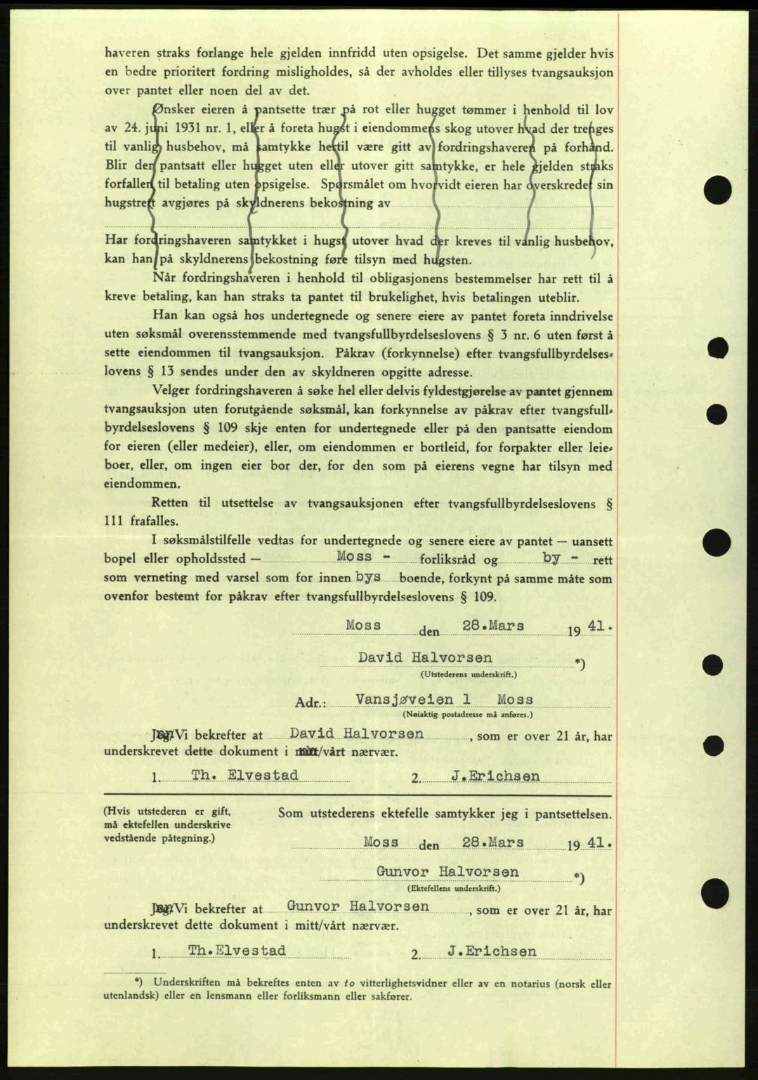 Moss sorenskriveri, AV/SAO-A-10168: Pantebok nr. B10, 1940-1941, Dagboknr: 576/1941