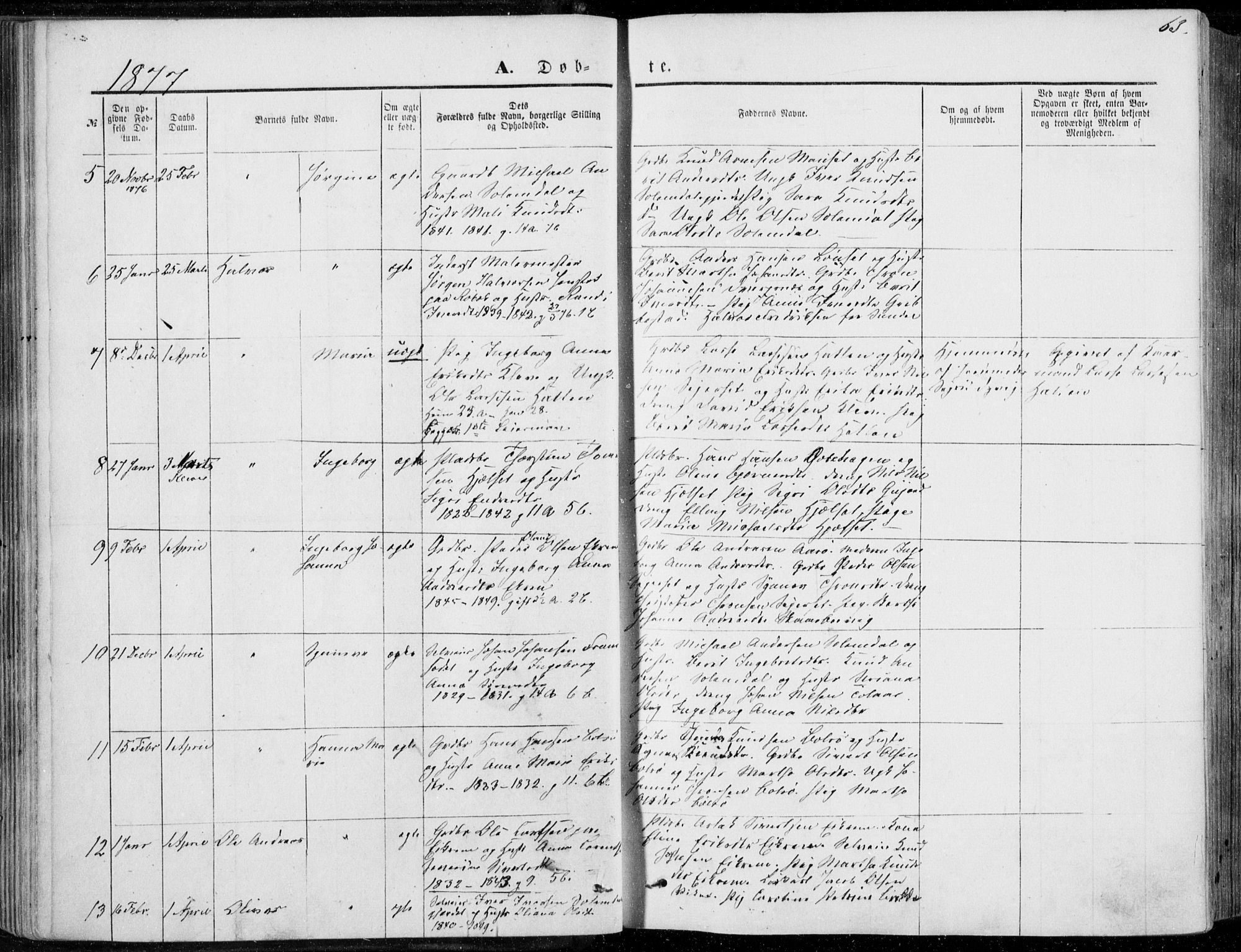 Ministerialprotokoller, klokkerbøker og fødselsregistre - Møre og Romsdal, AV/SAT-A-1454/555/L0655: Ministerialbok nr. 555A05, 1869-1886, s. 63