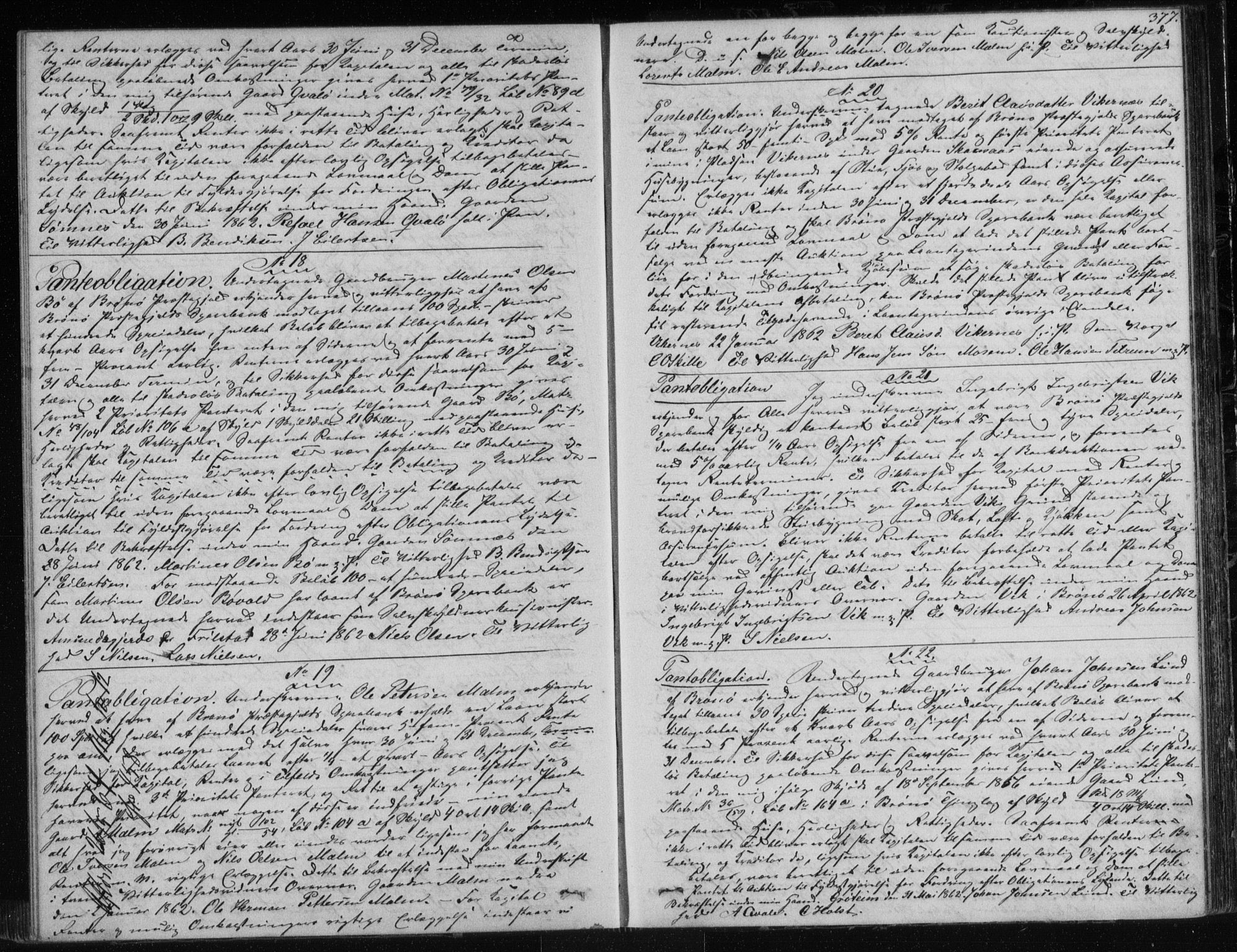 Søndre Helgeland sorenskriveri, AV/SAT-A-4575/1/2/2C/L0001: Pantebok nr. 12, 1860-1864, s. 377