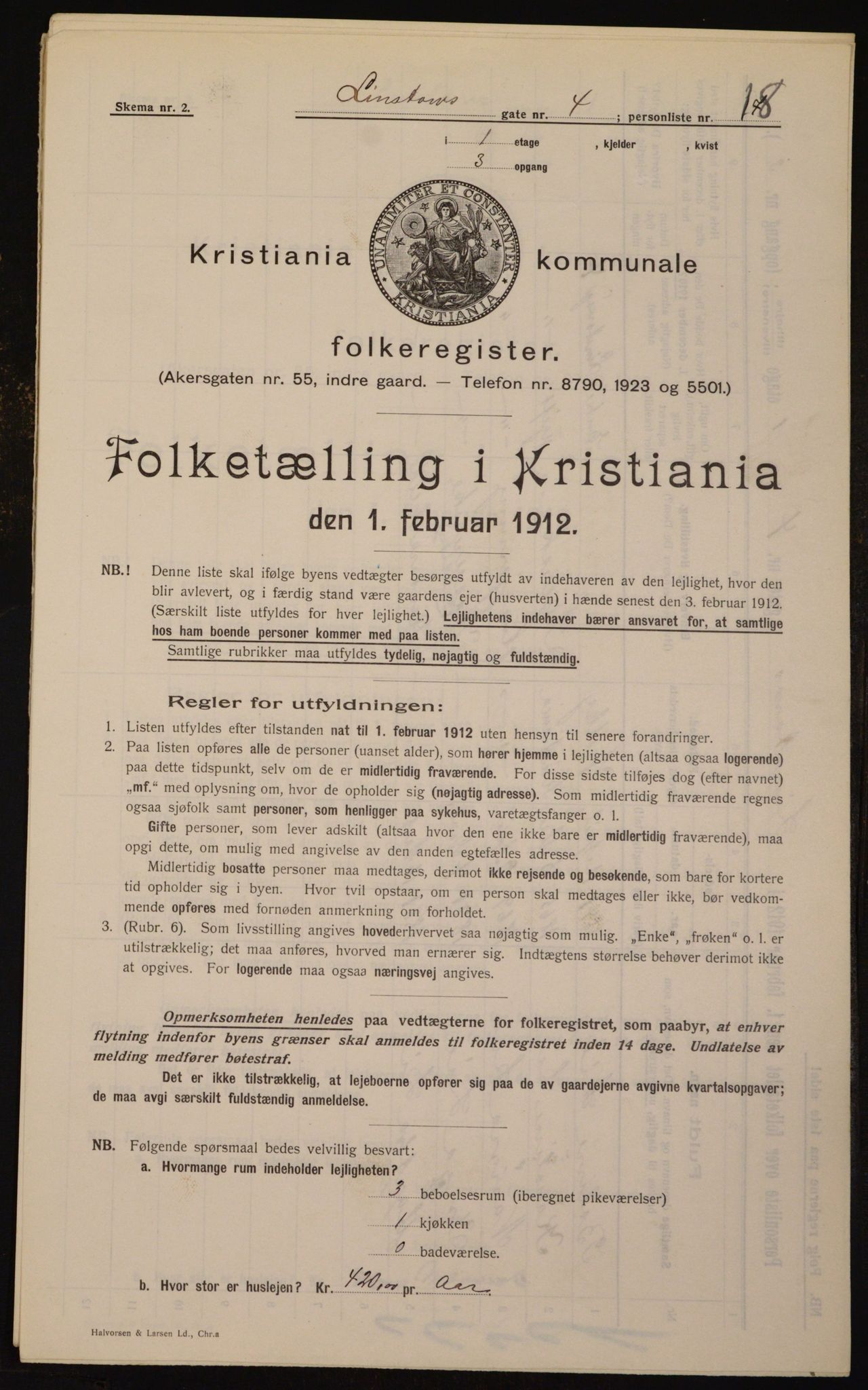 OBA, Kommunal folketelling 1.2.1912 for Kristiania, 1912, s. 58060