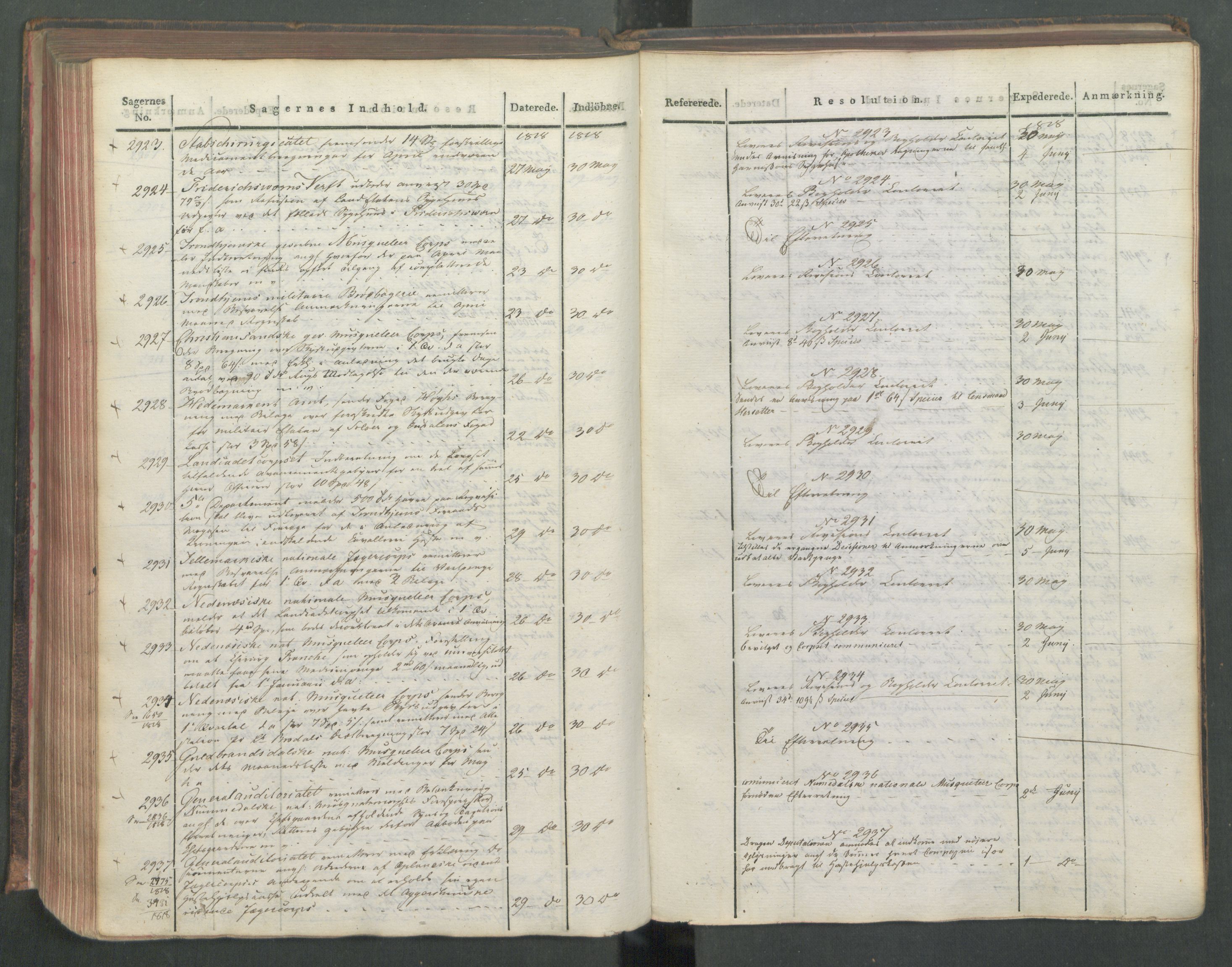 Armédepartementet, AV/RA-RAFA-3493/C/Ca/L0015: 6. Departements Journal, 1818