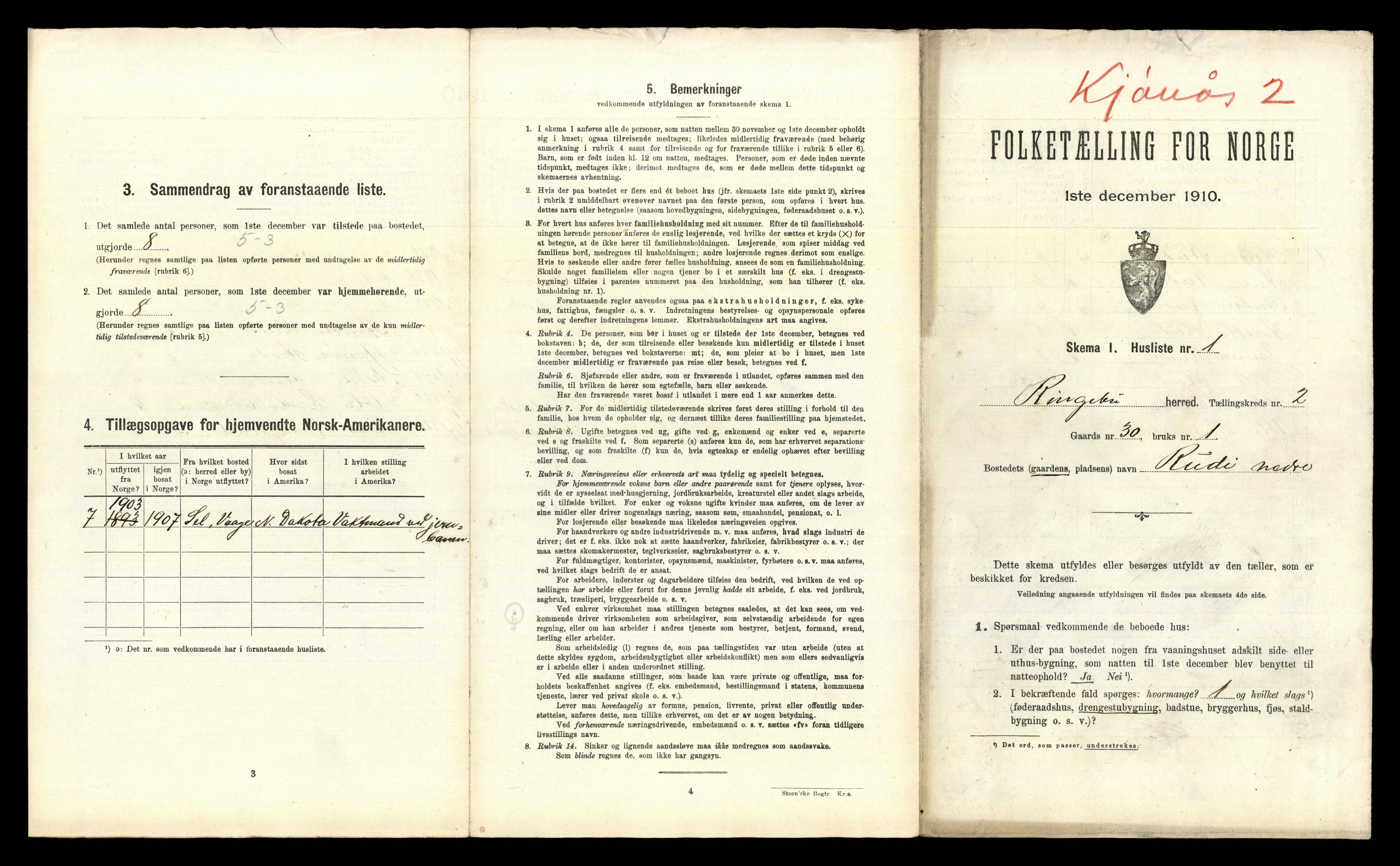RA, Folketelling 1910 for 0520 Ringebu herred, 1910, s. 230