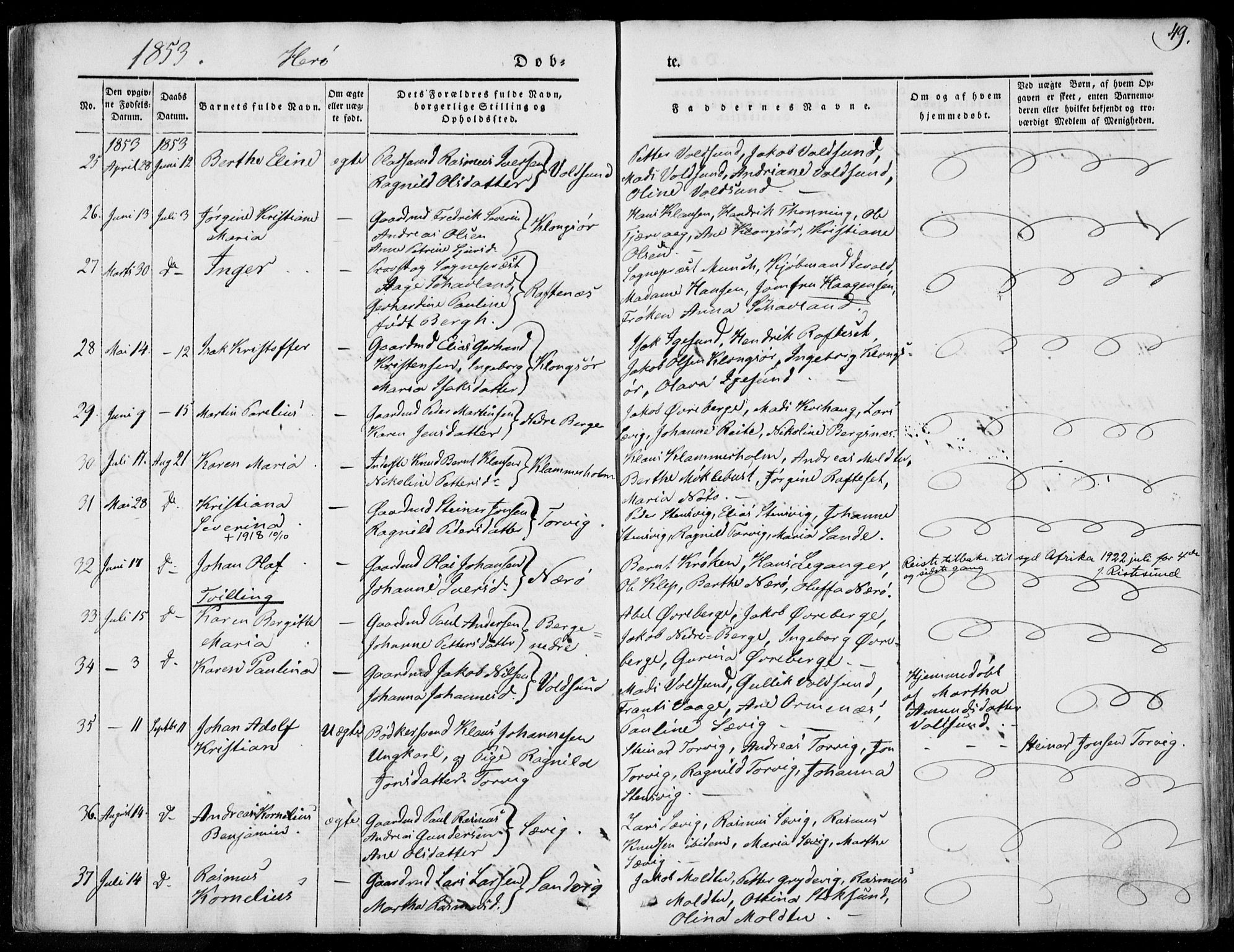 Ministerialprotokoller, klokkerbøker og fødselsregistre - Møre og Romsdal, AV/SAT-A-1454/507/L0070: Ministerialbok nr. 507A05, 1842-1873, s. 49