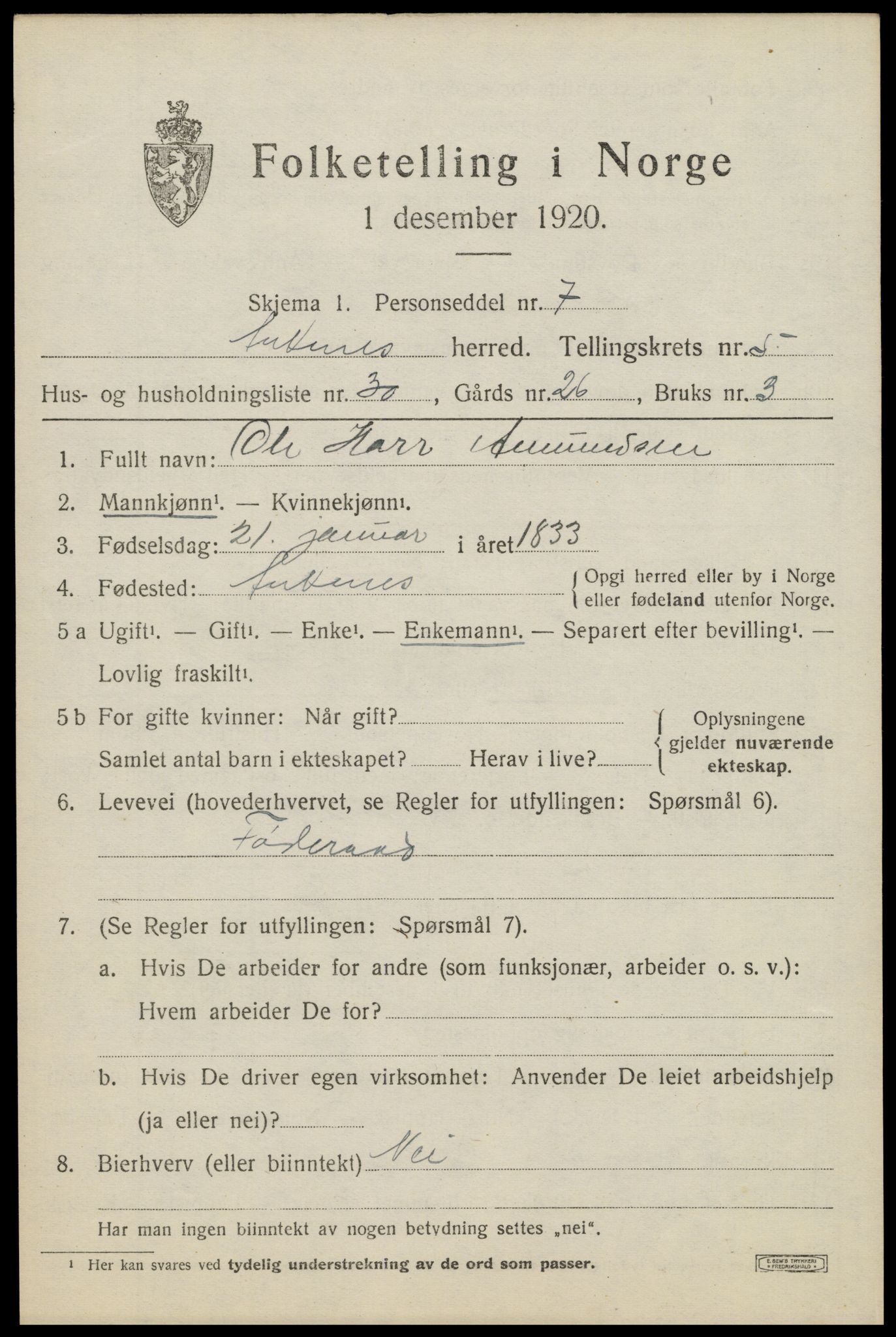 SAT, Folketelling 1920 for 1855 Ankenes herred, 1920, s. 3441