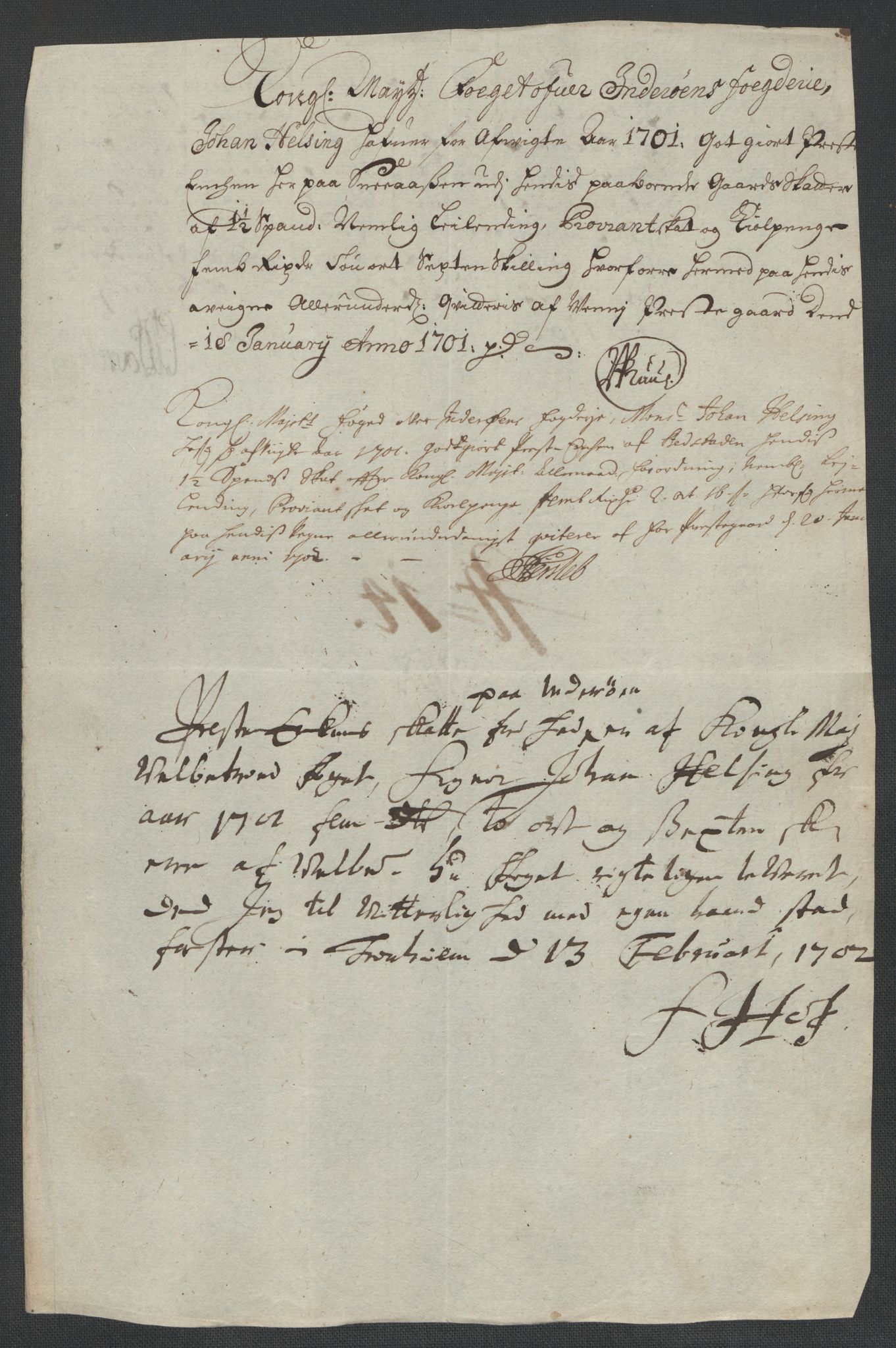 Rentekammeret inntil 1814, Reviderte regnskaper, Fogderegnskap, AV/RA-EA-4092/R63/L4312: Fogderegnskap Inderøy, 1701-1702, s. 86