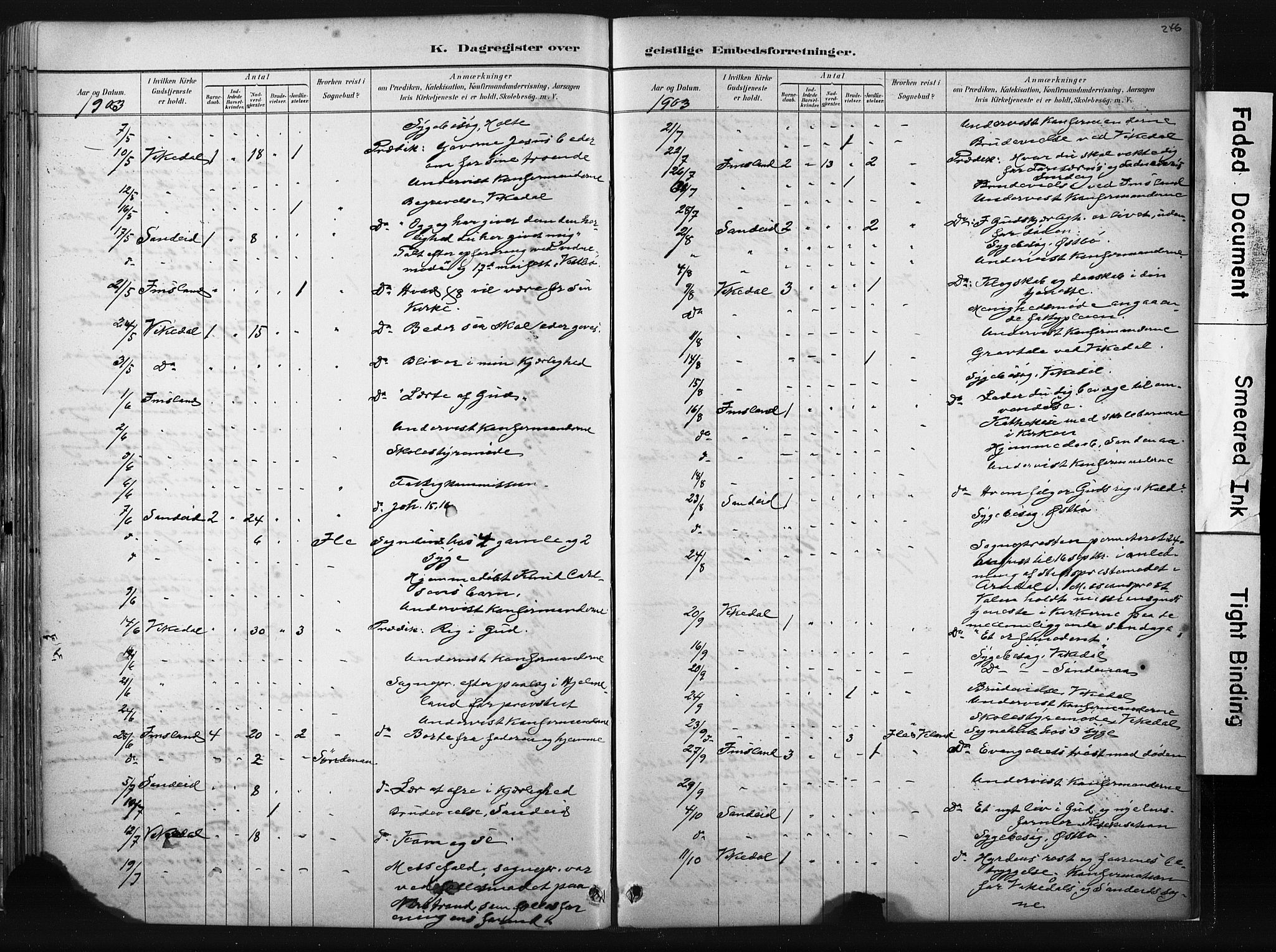 Vikedal sokneprestkontor, AV/SAST-A-101840/01/IV: Ministerialbok nr. A 10, 1884-1907, s. 246