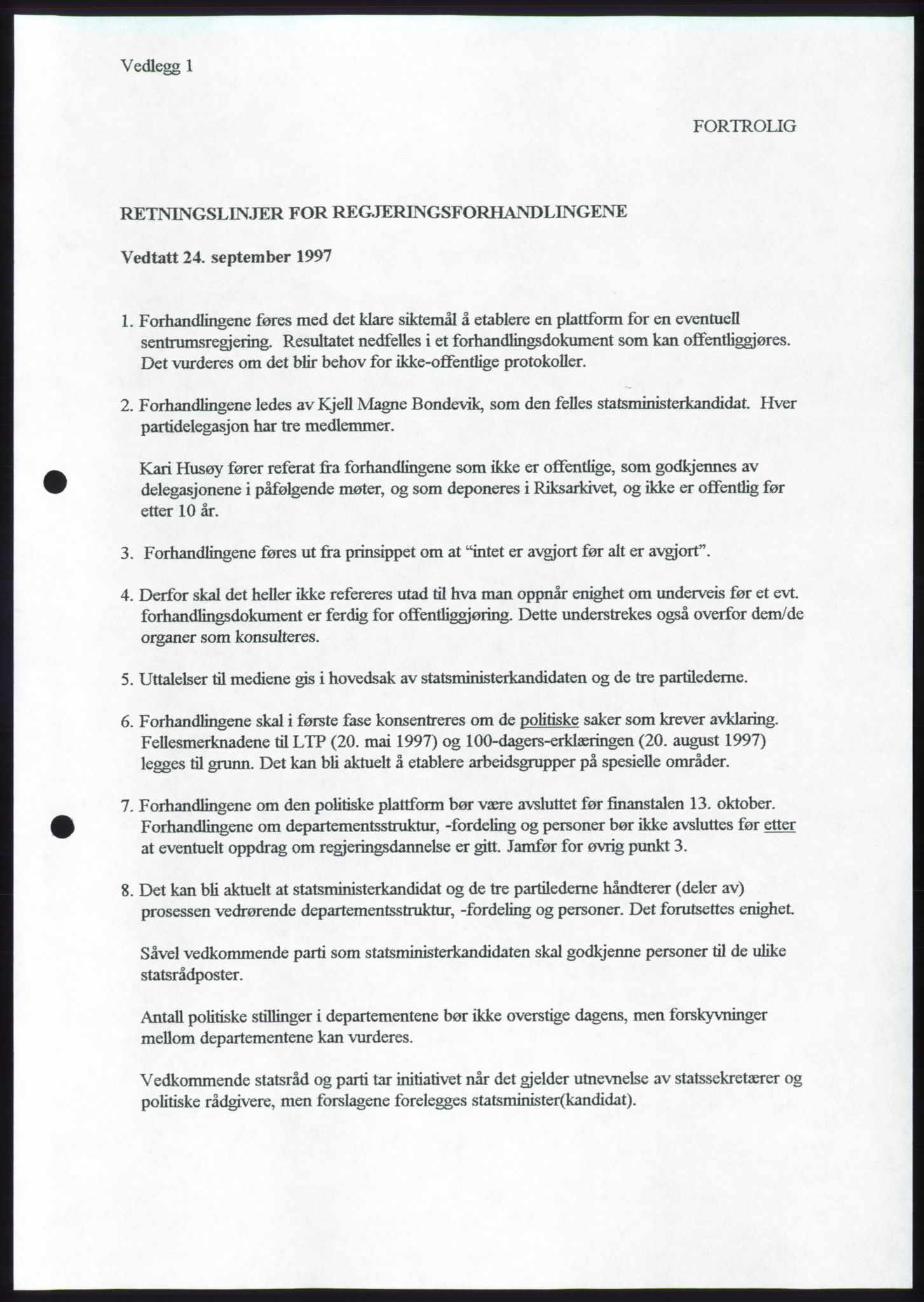 Forhandlingene mellom Kristelig Folkeparti, Senterpartiet og Venstre om dannelse av regjering, RA/PA-1073/A/L0001: Forhandlingsprotokoller, 1997, s. 125