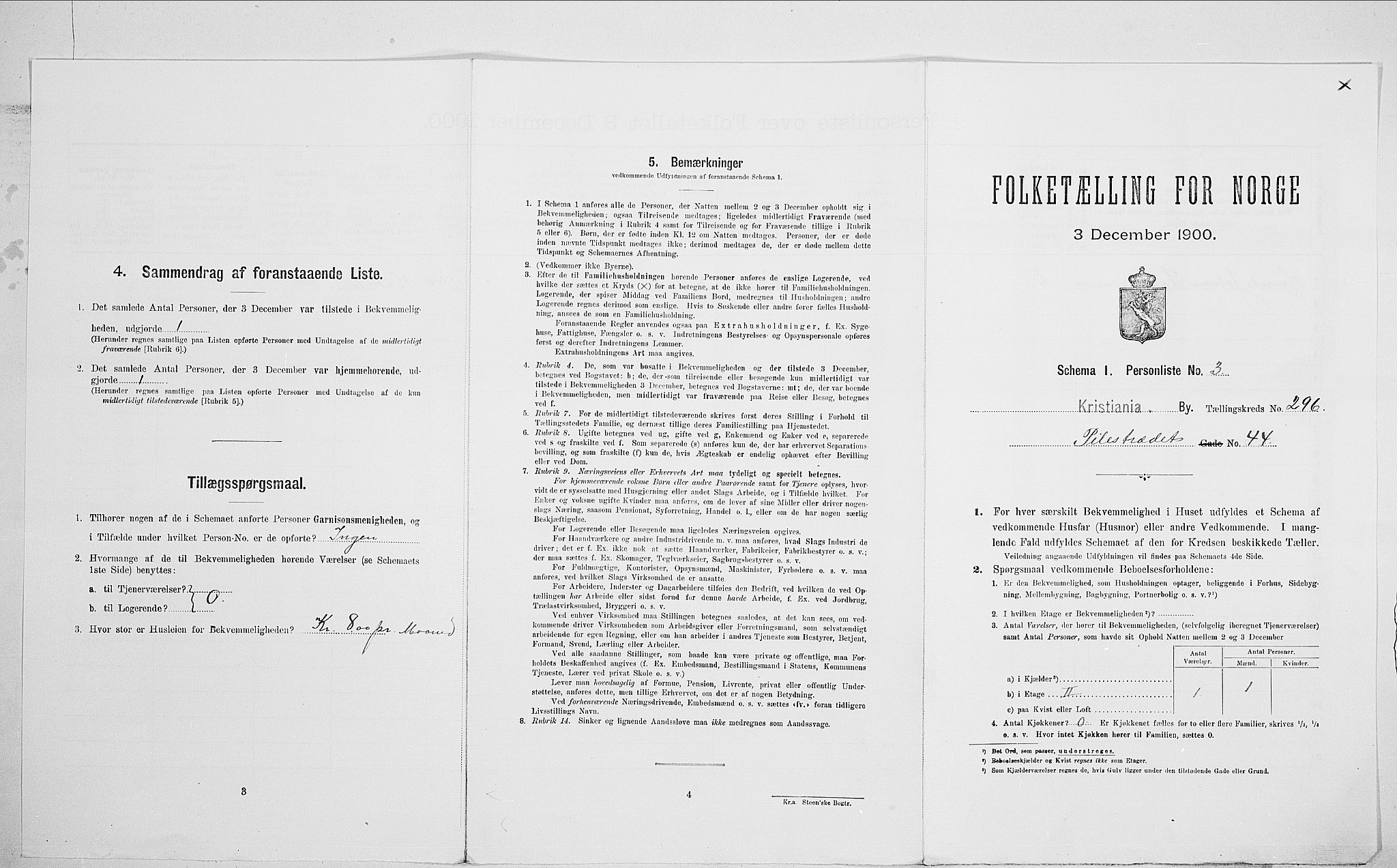 SAO, Folketelling 1900 for 0301 Kristiania kjøpstad, 1900, s. 71591