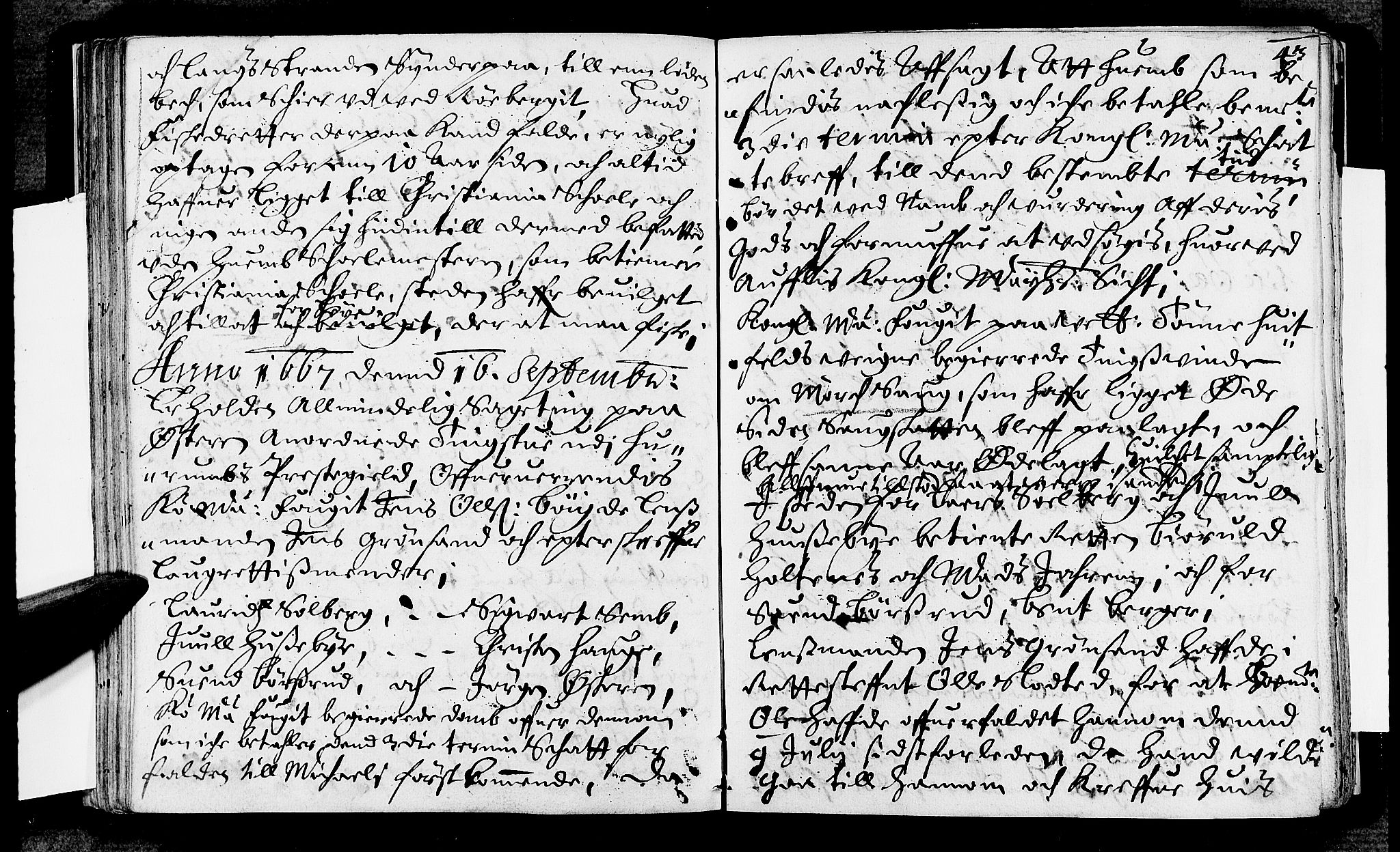 Lier, Røyken og Hurum sorenskriveri, AV/SAKO-A-89/F/Fa/L0008: Tingbok, 1667, s. 43