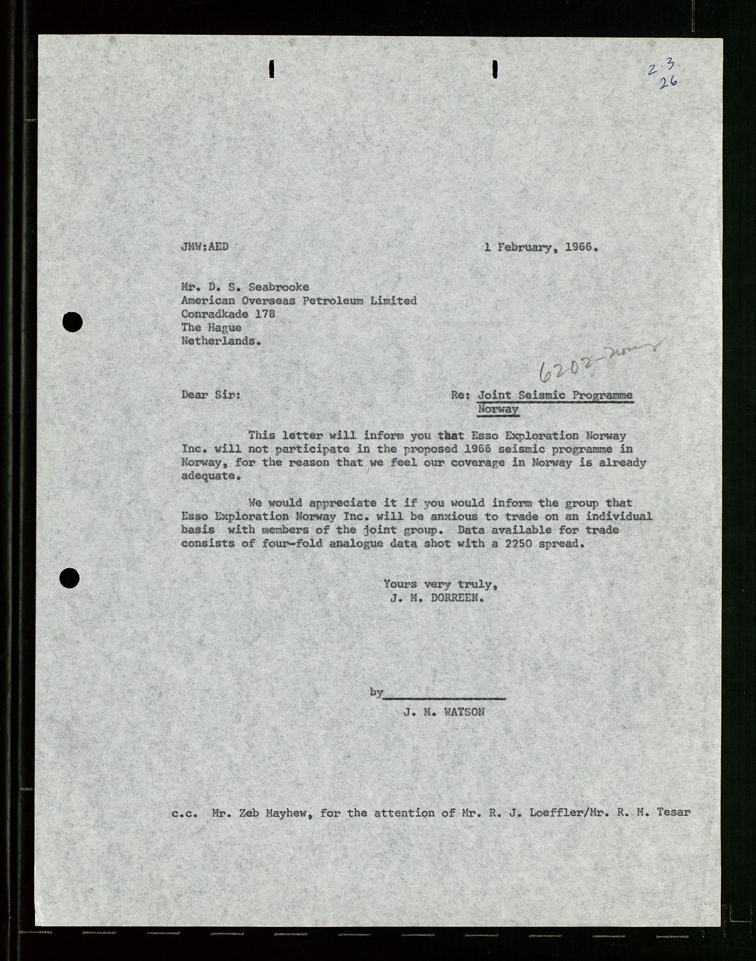 Pa 1512 - Esso Exploration and Production Norway Inc., AV/SAST-A-101917/E/Ea/L0021: Sak og korrespondanse, 1965-1974, s. 16