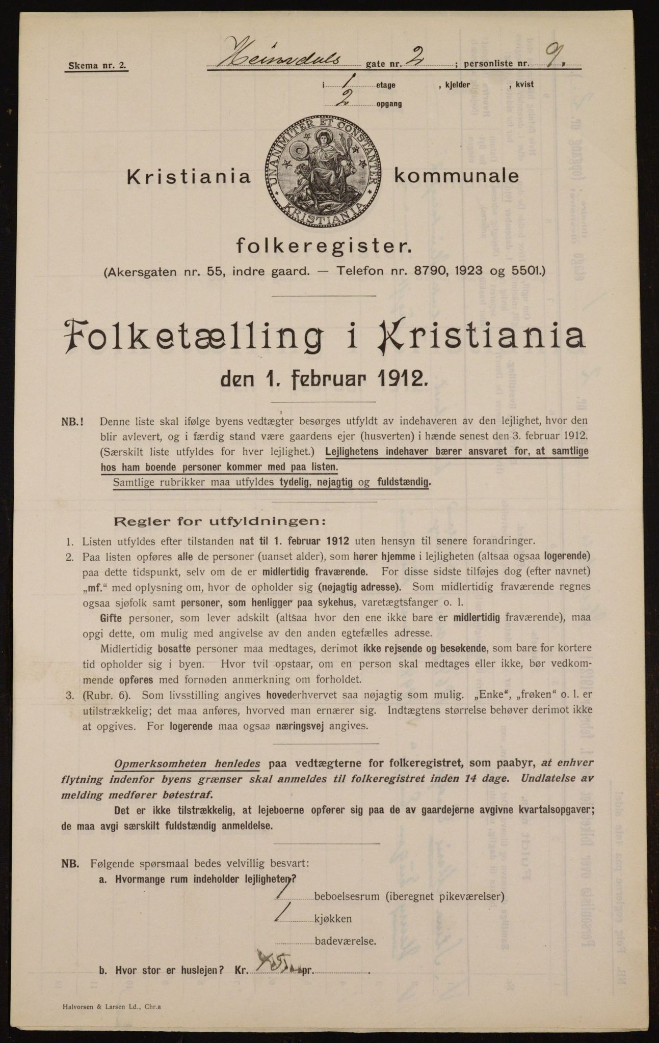 OBA, Kommunal folketelling 1.2.1912 for Kristiania, 1912, s. 36969