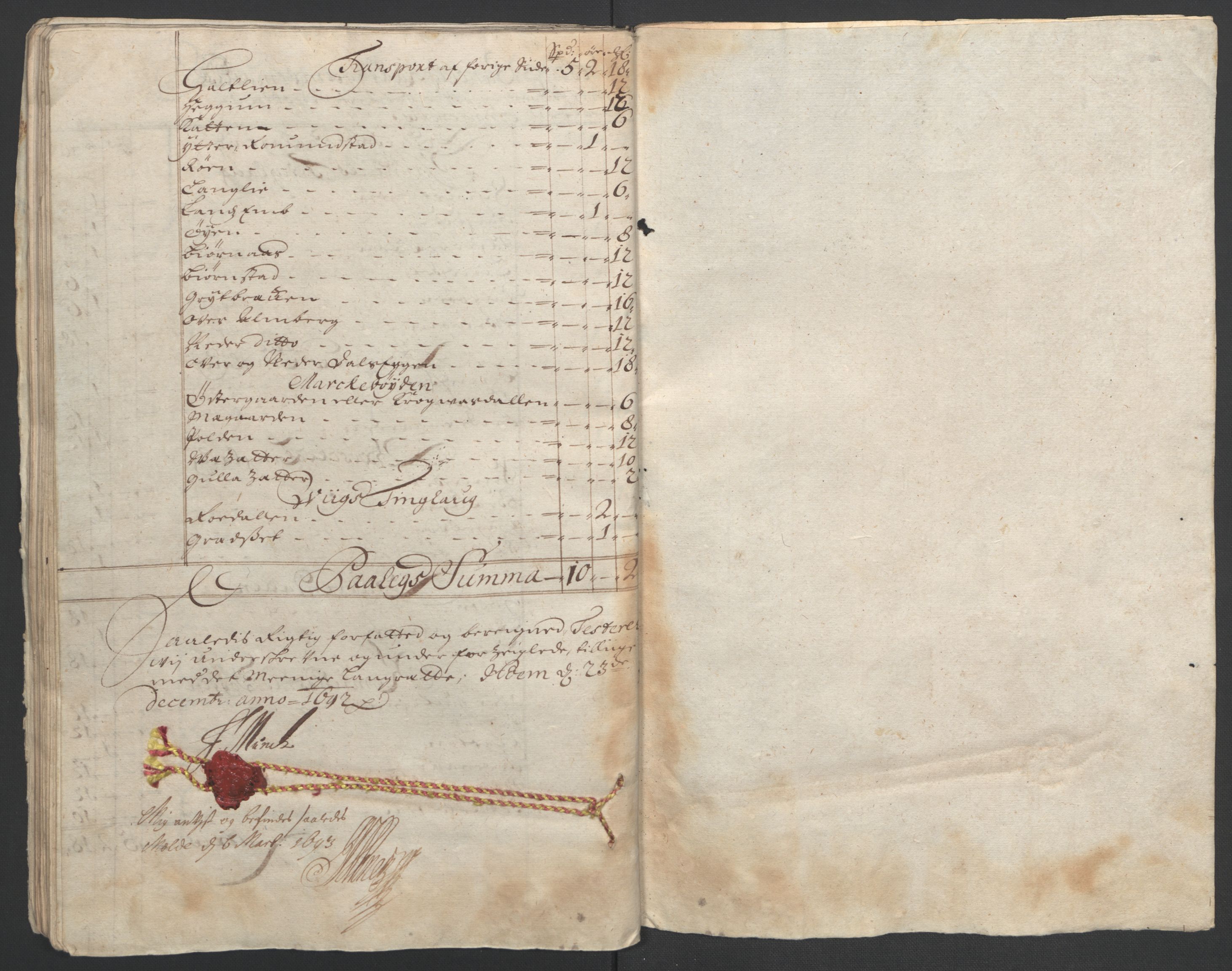 Rentekammeret inntil 1814, Reviderte regnskaper, Fogderegnskap, AV/RA-EA-4092/R56/L3735: Fogderegnskap Nordmøre, 1692-1693, s. 67