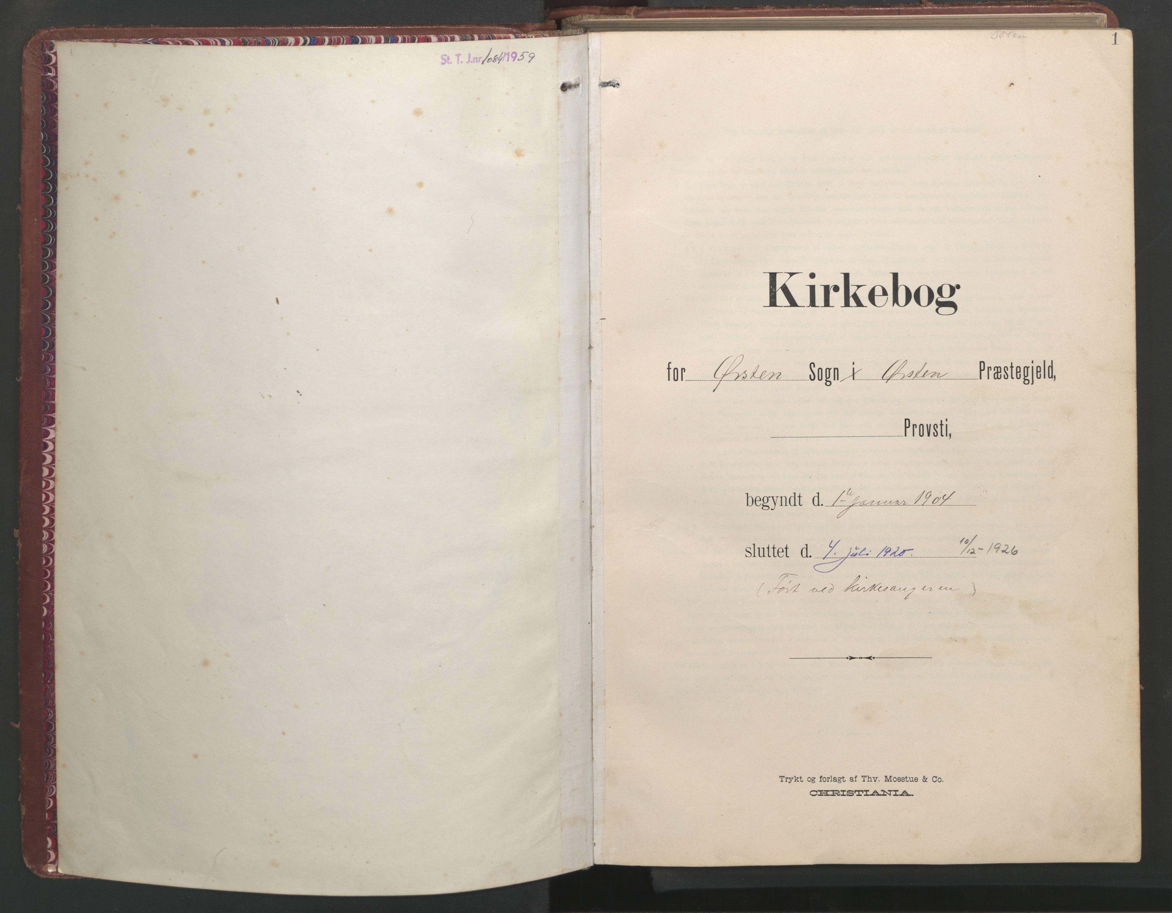 Ministerialprotokoller, klokkerbøker og fødselsregistre - Møre og Romsdal, SAT/A-1454/513/L0190: Klokkerbok nr. 513C04, 1904-1926, s. 1