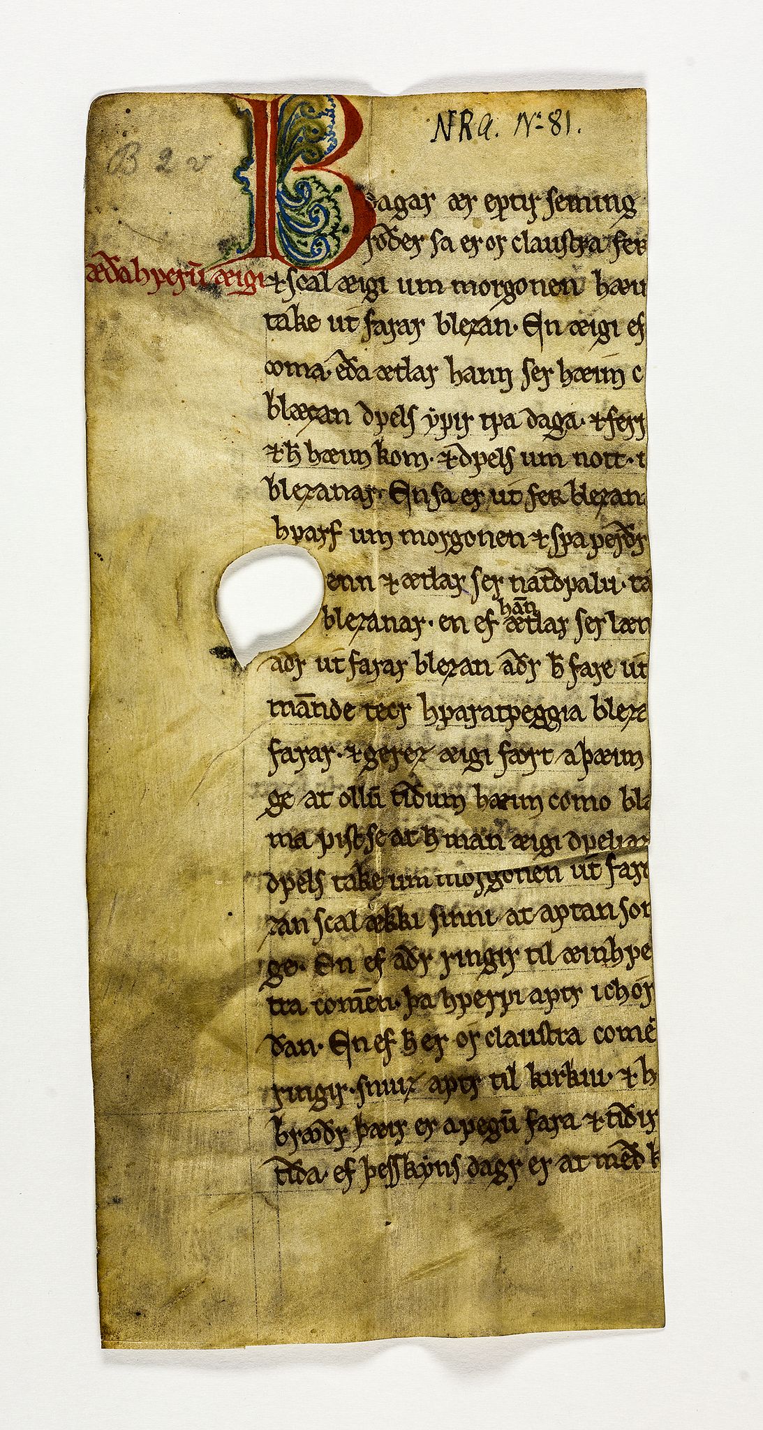 Riksarkivets diplomsamling, AV/RA-EA-5965/F26/L0006: Norrøne membranfragmenter bestand 67-87, 1100-1536, s. 122