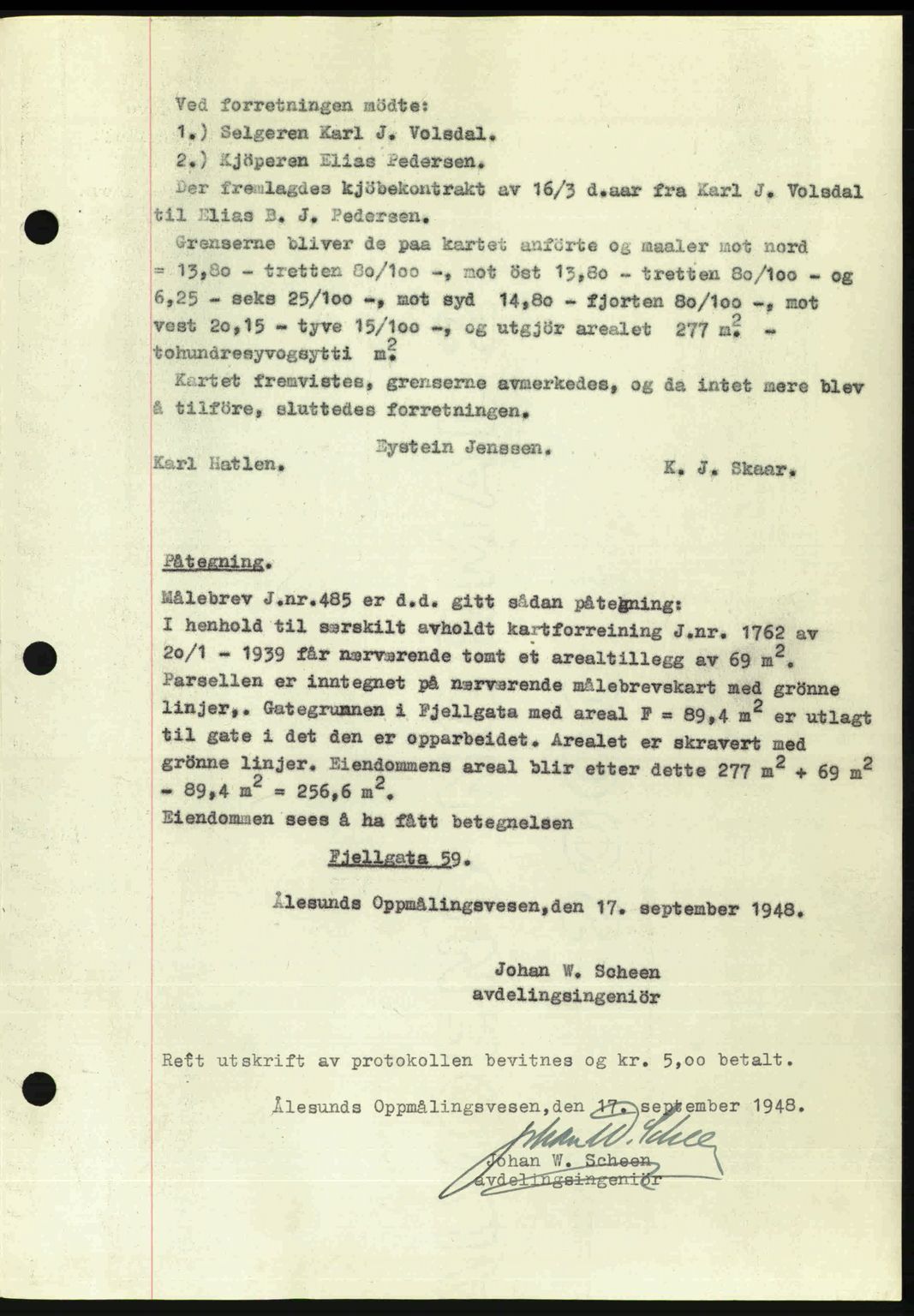 Ålesund byfogd, AV/SAT-A-4384: Pantebok nr. 37A (1), 1947-1949, Dagboknr: 648/1948